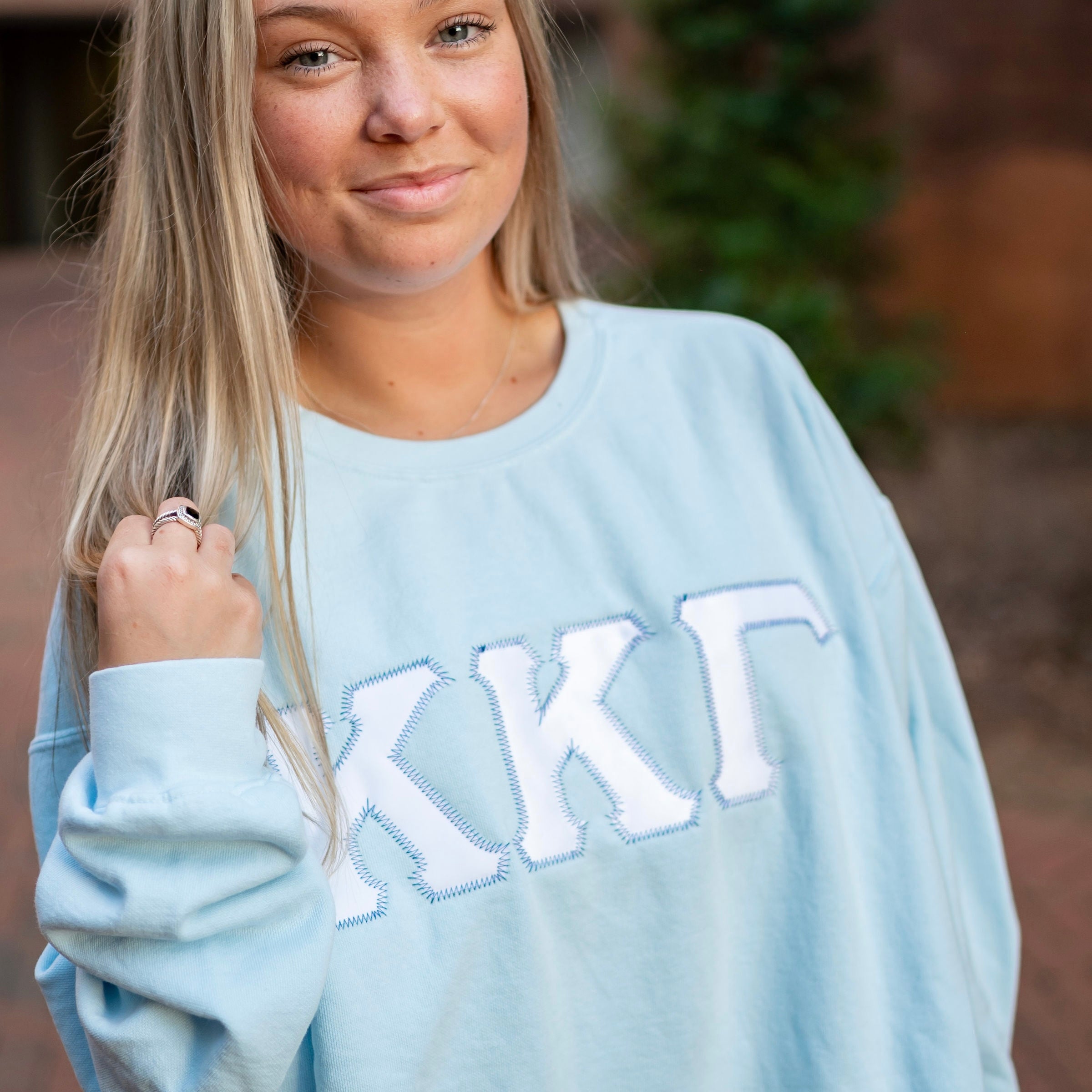 Custom Stitched Kappa Kappa Gamma Sorority Greek Letter Crewneck Sweatshirt