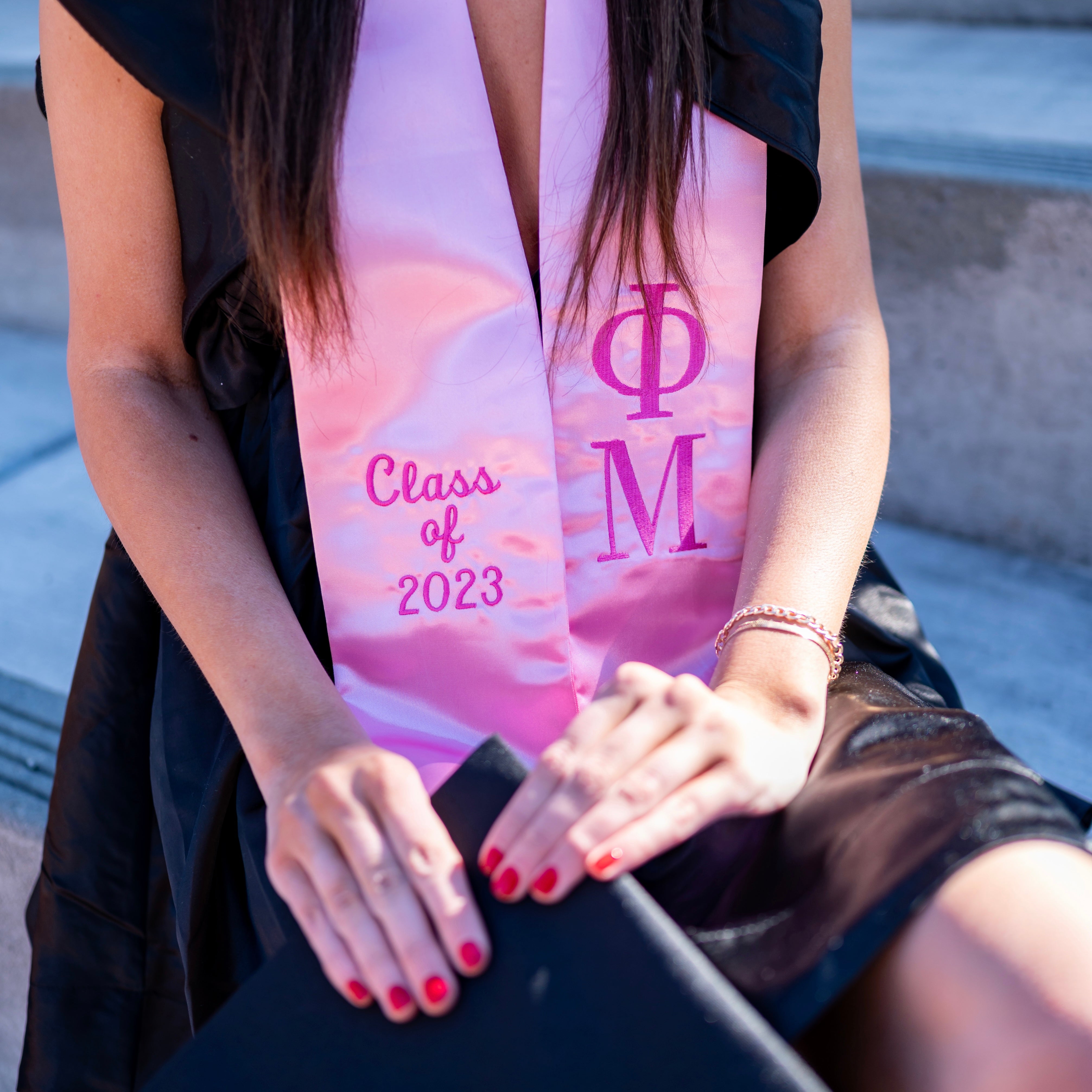 Custom Phi Mu Classic Greek Letter Sorority Graduation Stole