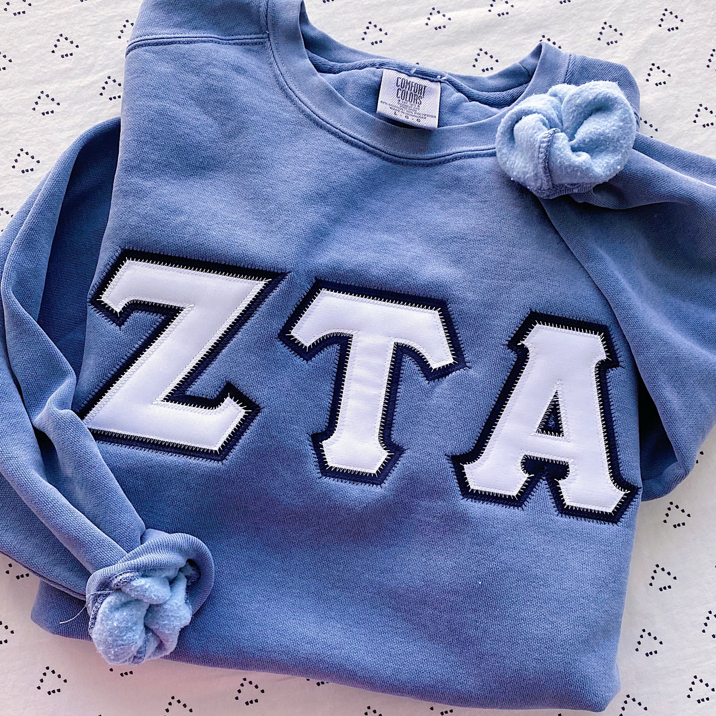 Custom Stitched Zeta Tau Alpha Sorority Greek Letter Crewneck Sweatshirt