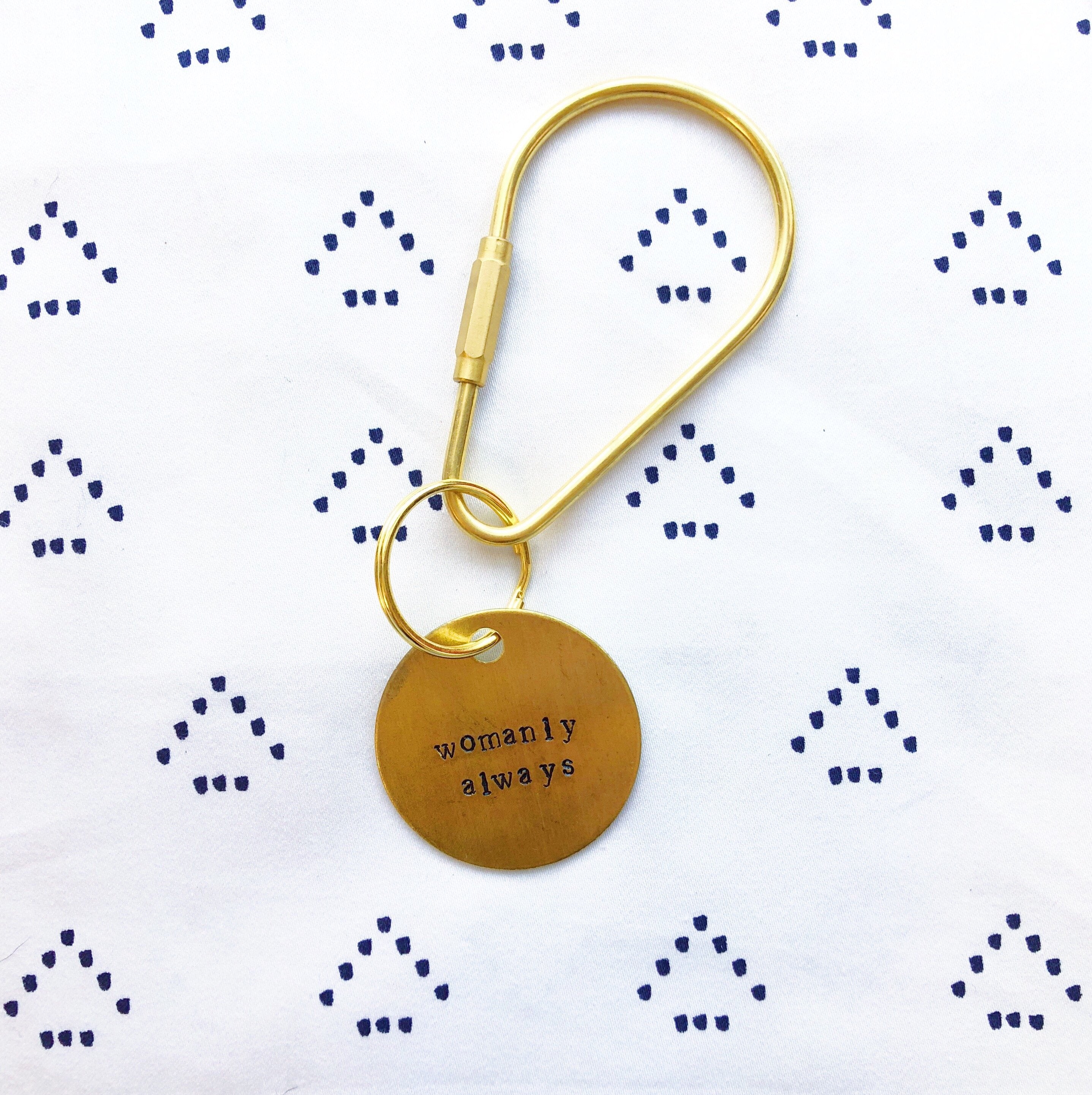 Sorority Symphony "Womanly Always" Hand-Stamped Keychain
