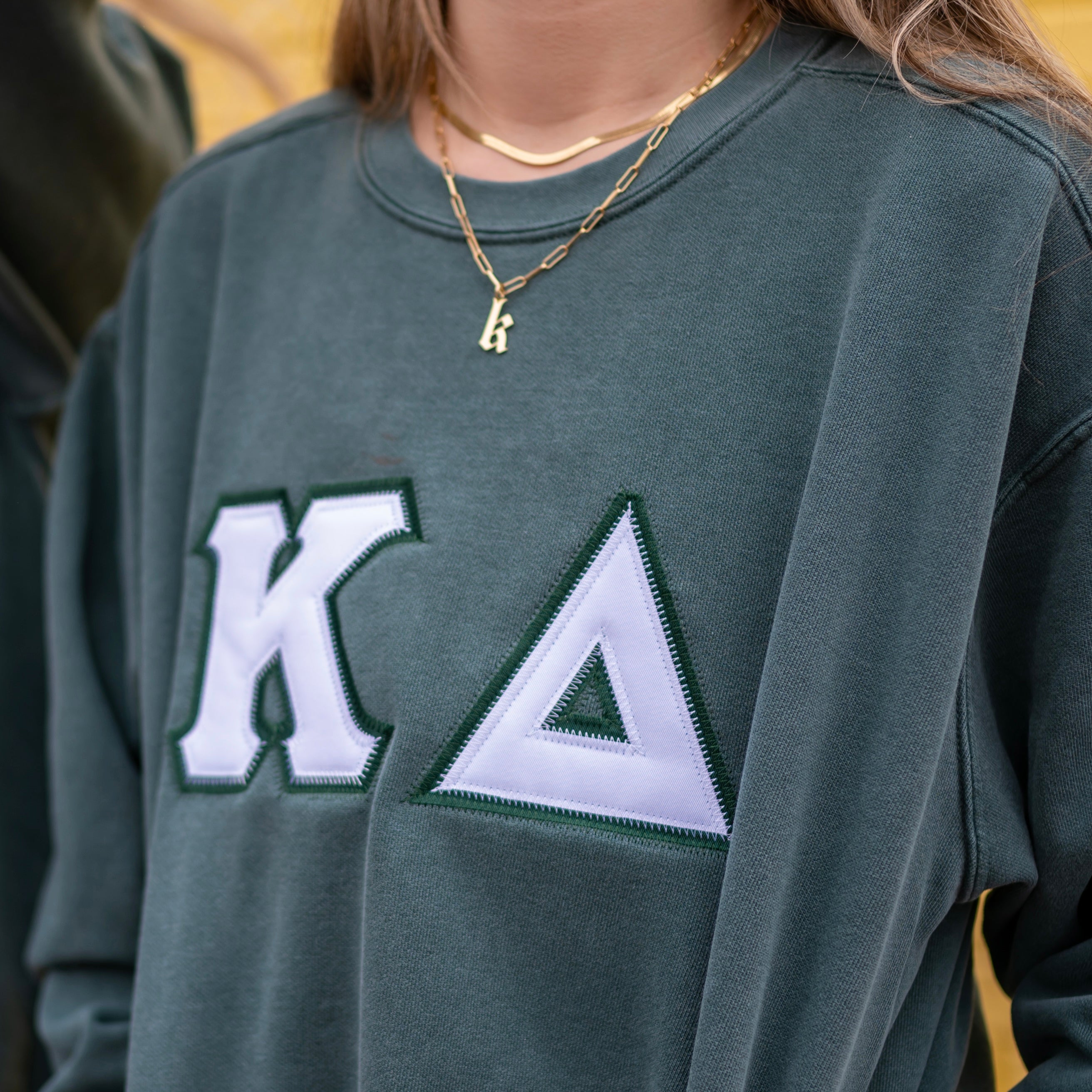 Custom Stitched Kappa Delta Sorority Greek Letter Crewneck Sweatshirt