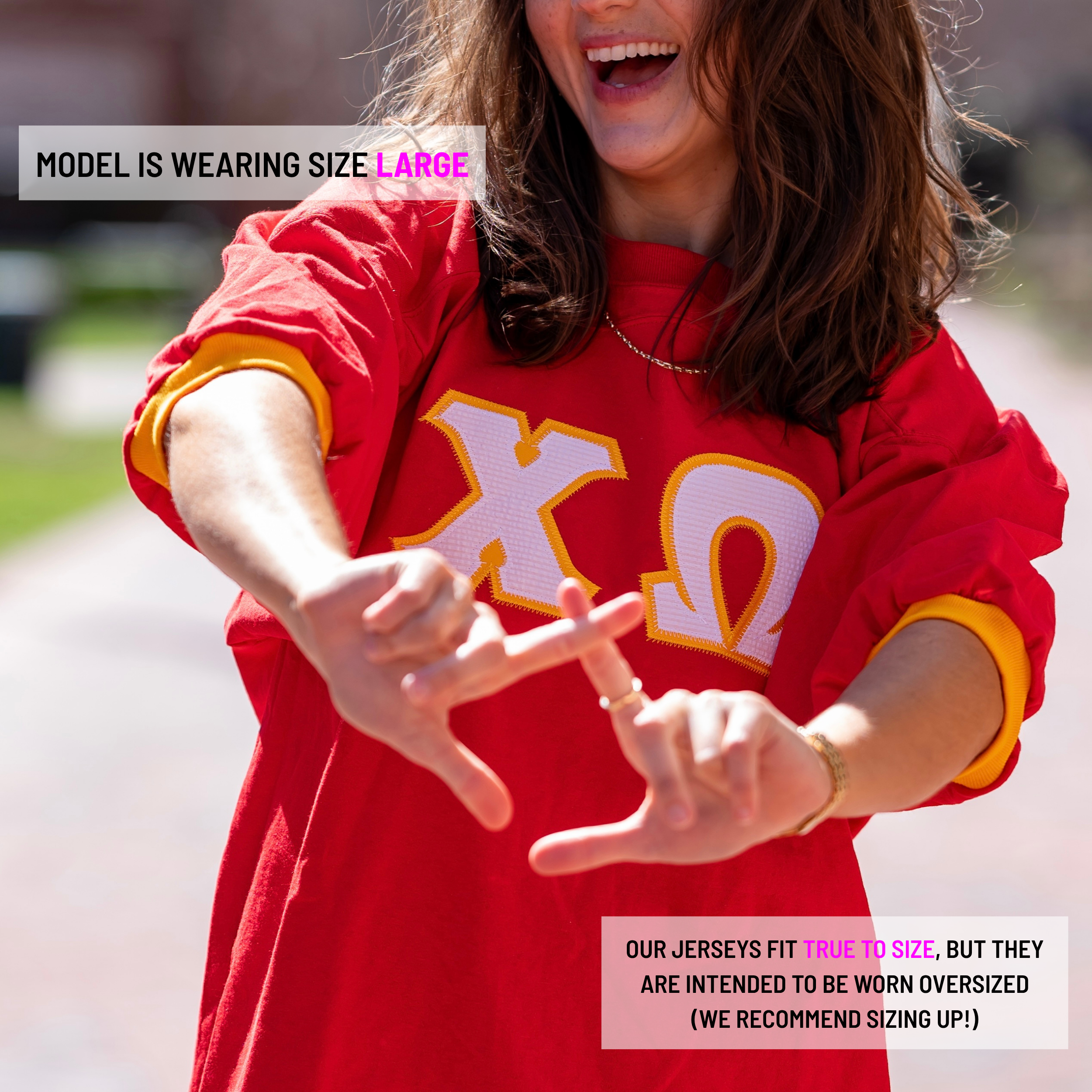 White Seersucker Greek Letter Crew Neck Jersey