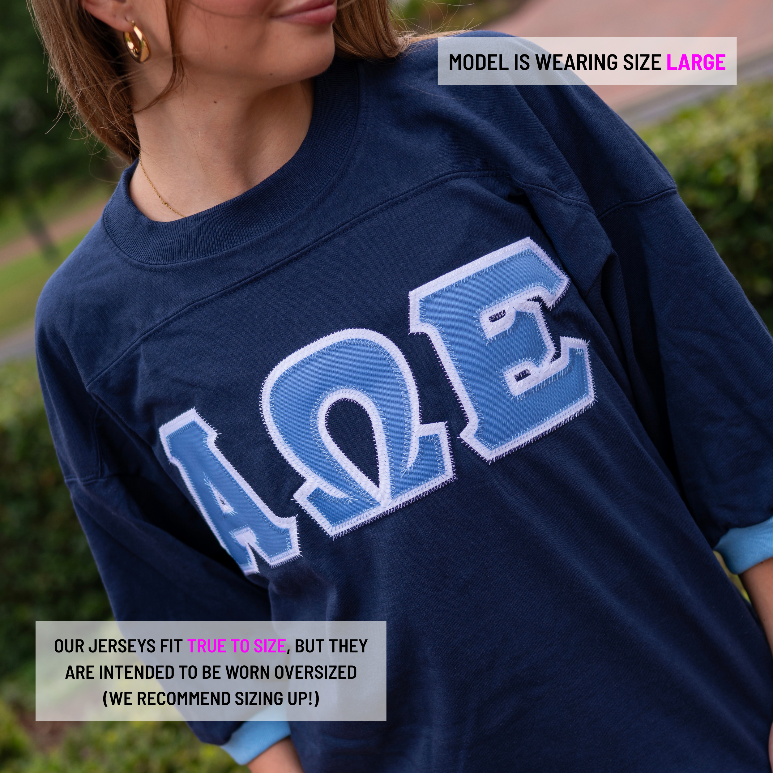 Basic Greek Letter Crew Neck Jersey - Alpha Omega Epsilon