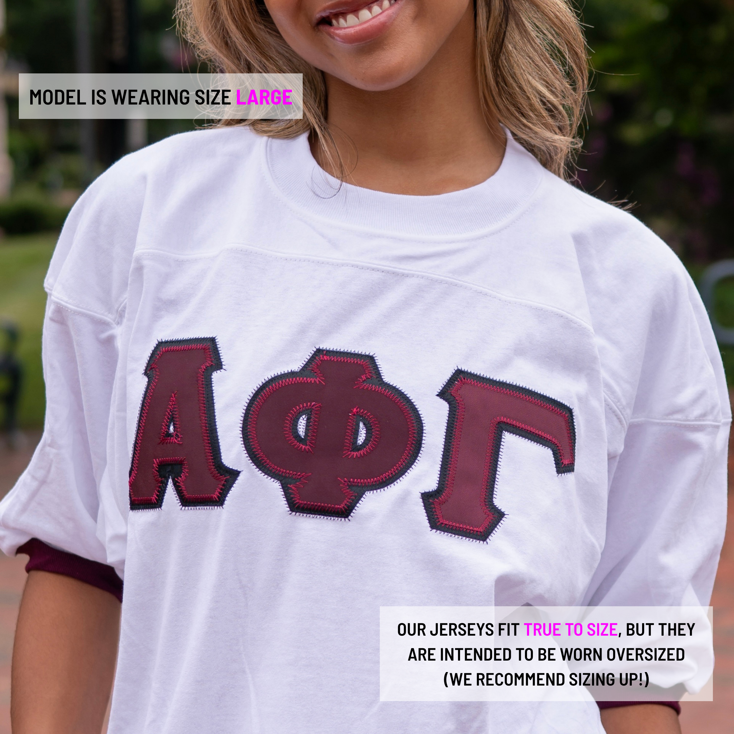 Basic Greek Letter Crew Neck Jersey - Alpha Phi Gamma