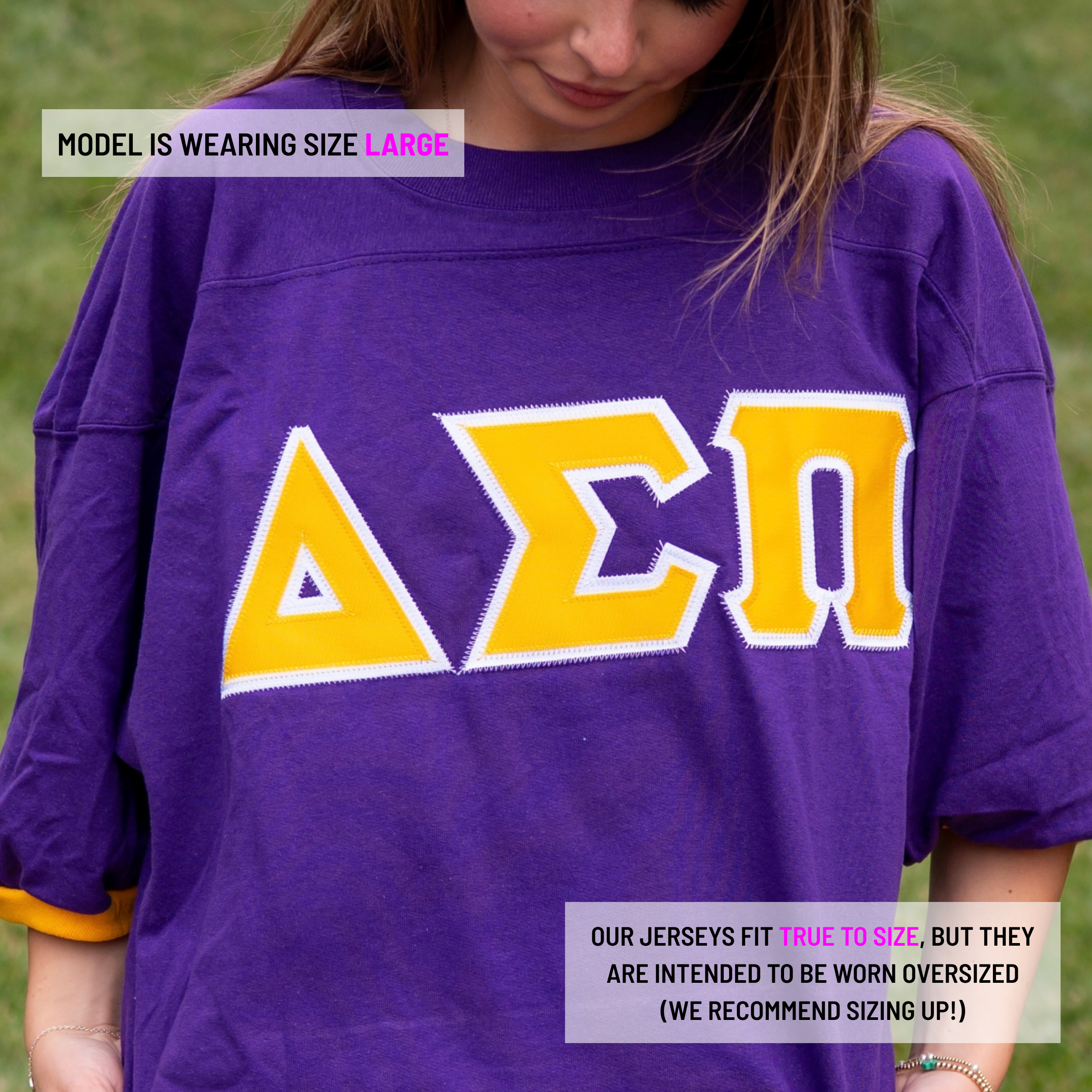 Basic Greek Letter Crew Neck Jersey - Delta Sigma Pi