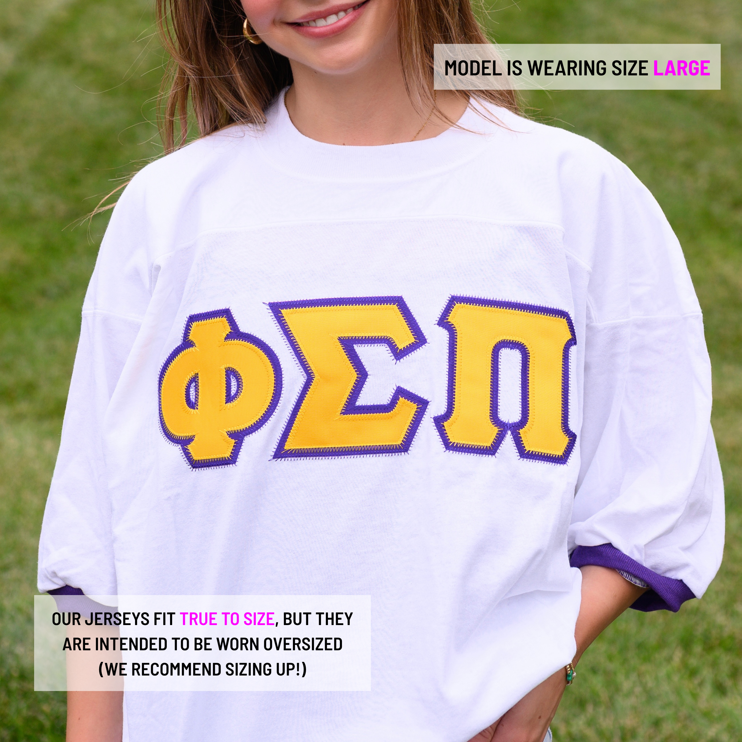 Basic Greek Letter Crew Neck Jersey - Phi Sigma Pi