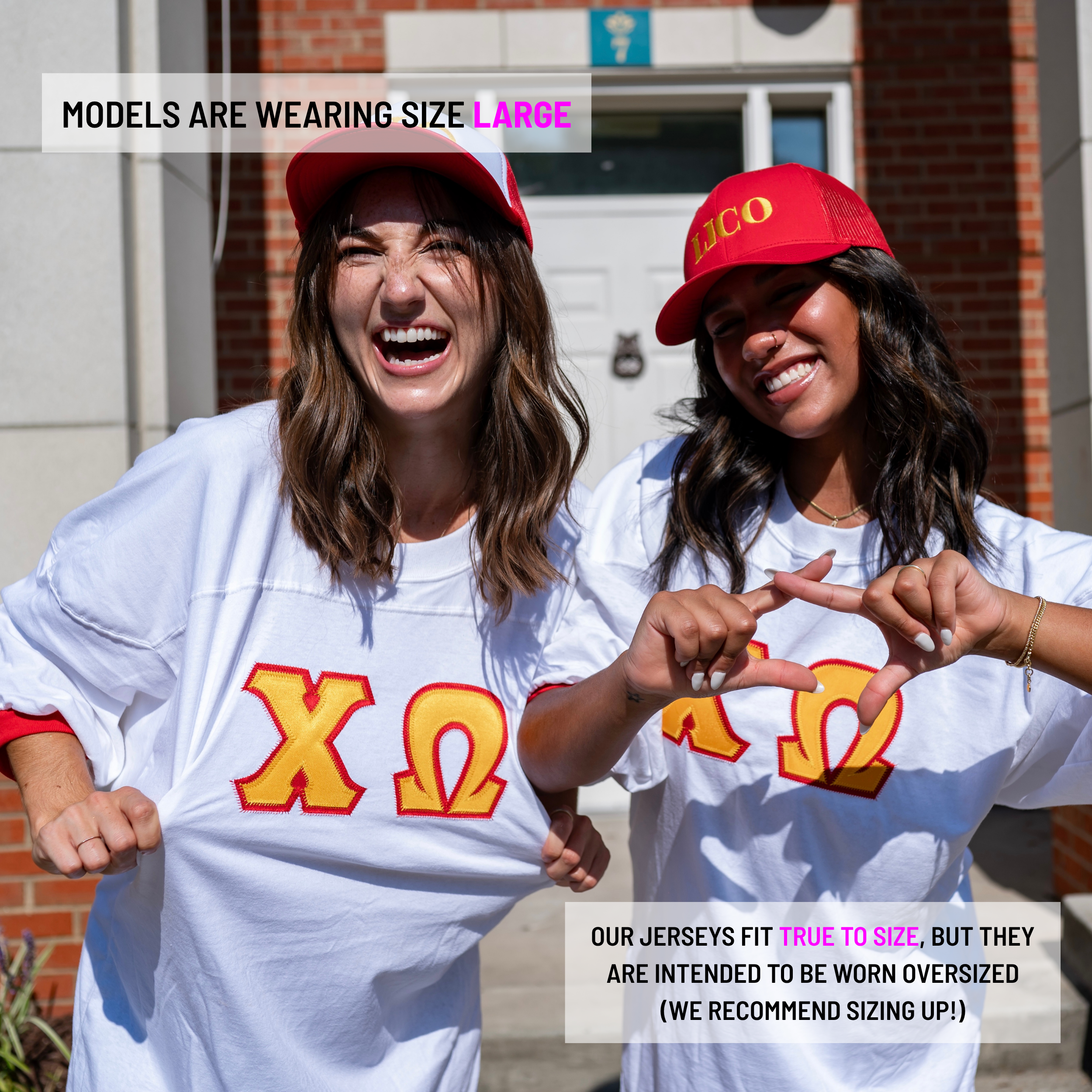 Basic Greek Letter Crew Neck Jersey
