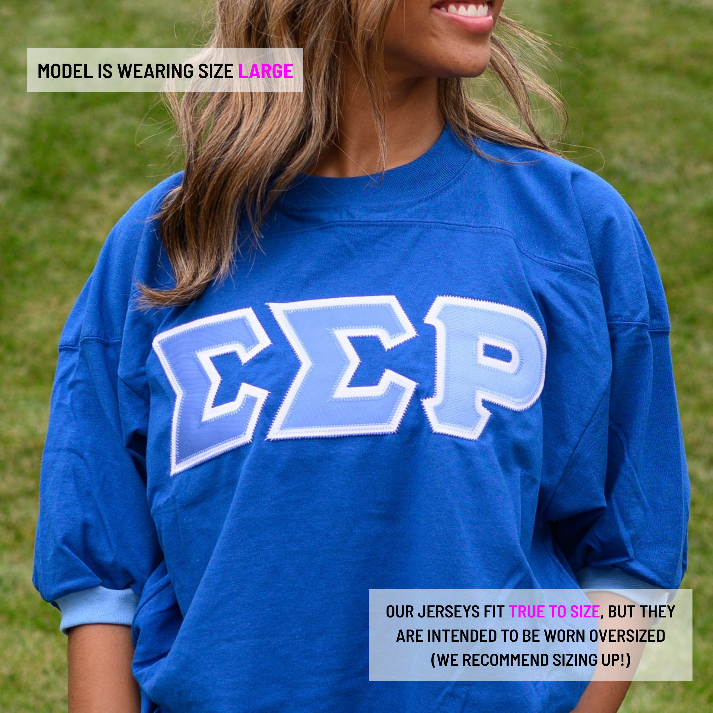 Basic Greek Letter Crew Neck Jersey - Sigma Sigma Rho