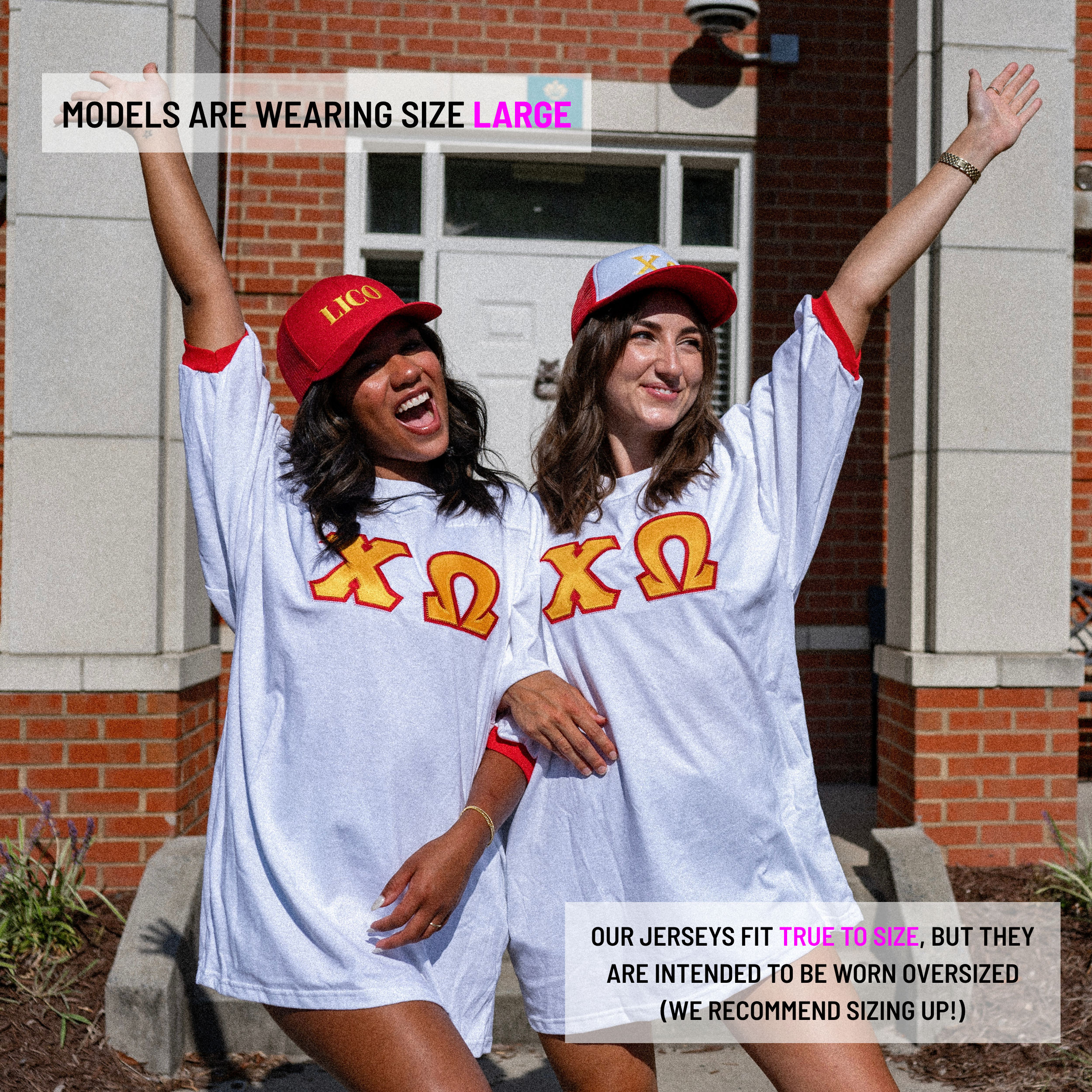 Basic Greek Letter Crew Neck Jersey - Chi Omega