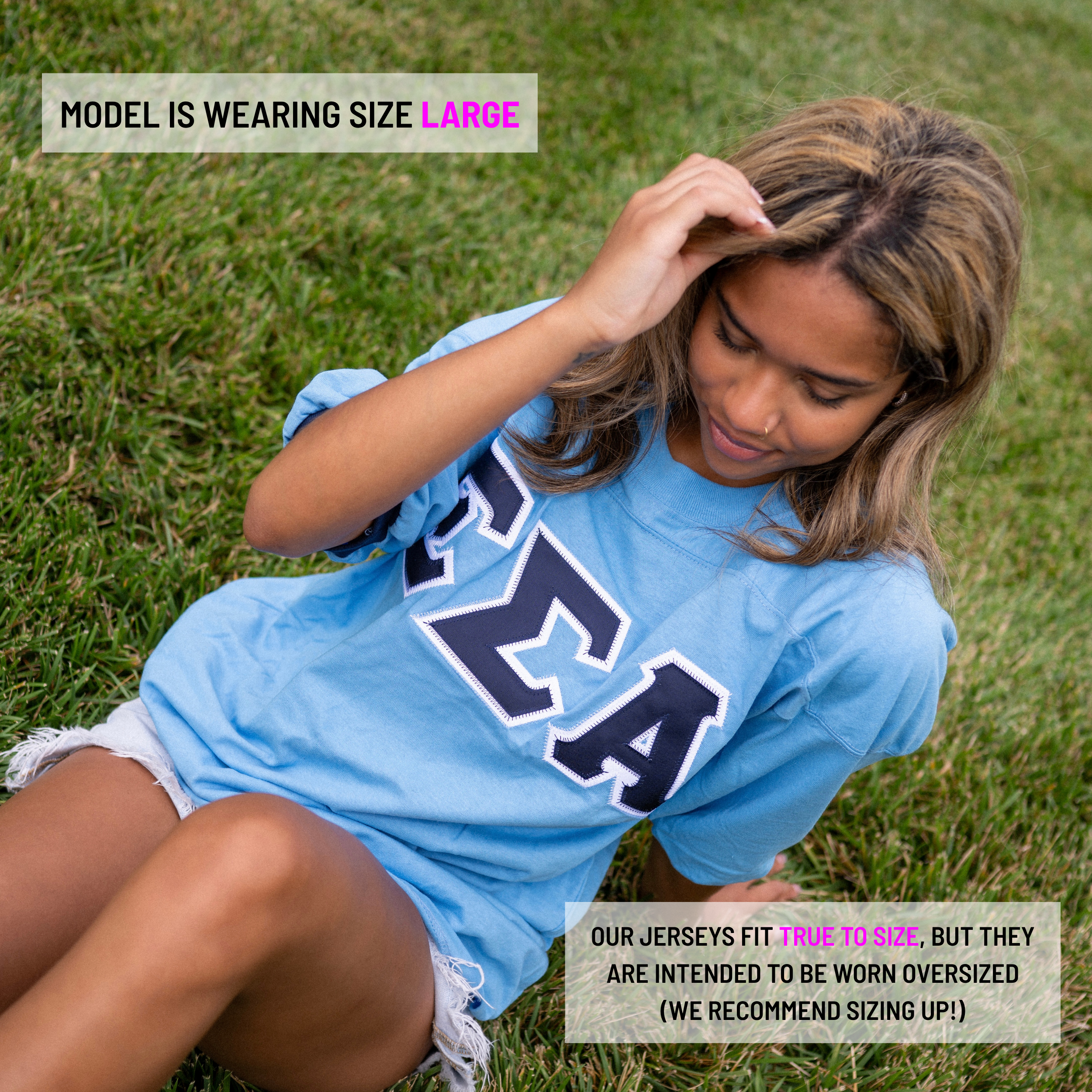 Basic Greek Letter Crew Neck Jersey - Epsilon Sigma Alpha