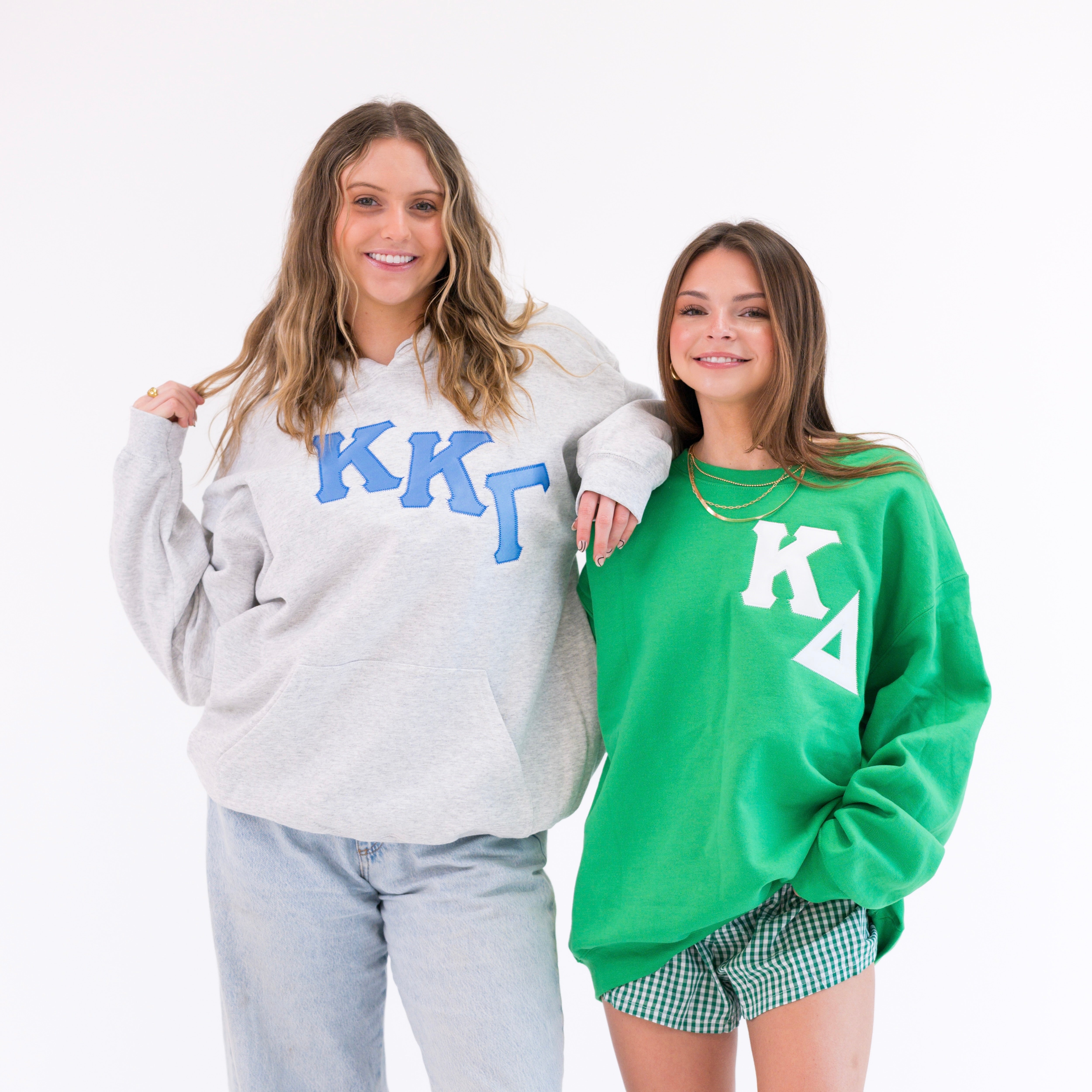 Asymmetrical Greek Letter Hooded Sweatshirt