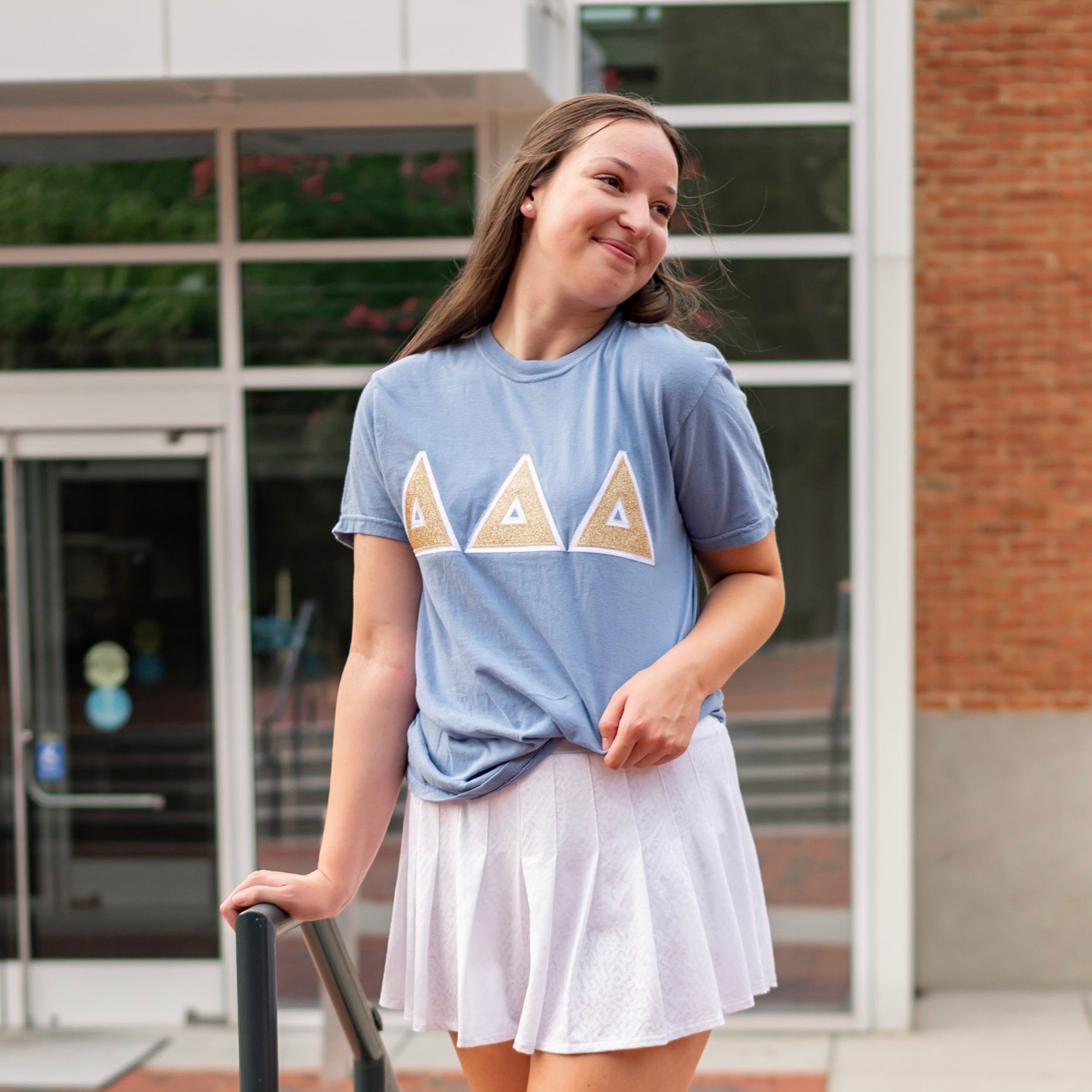 Gold Glitter Greek Letter Shirt - Delta Delta Delta