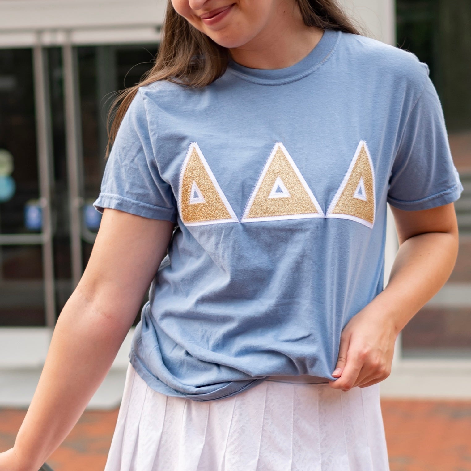 Gold Glitter Greek Letter Shirt - Delta Delta Delta