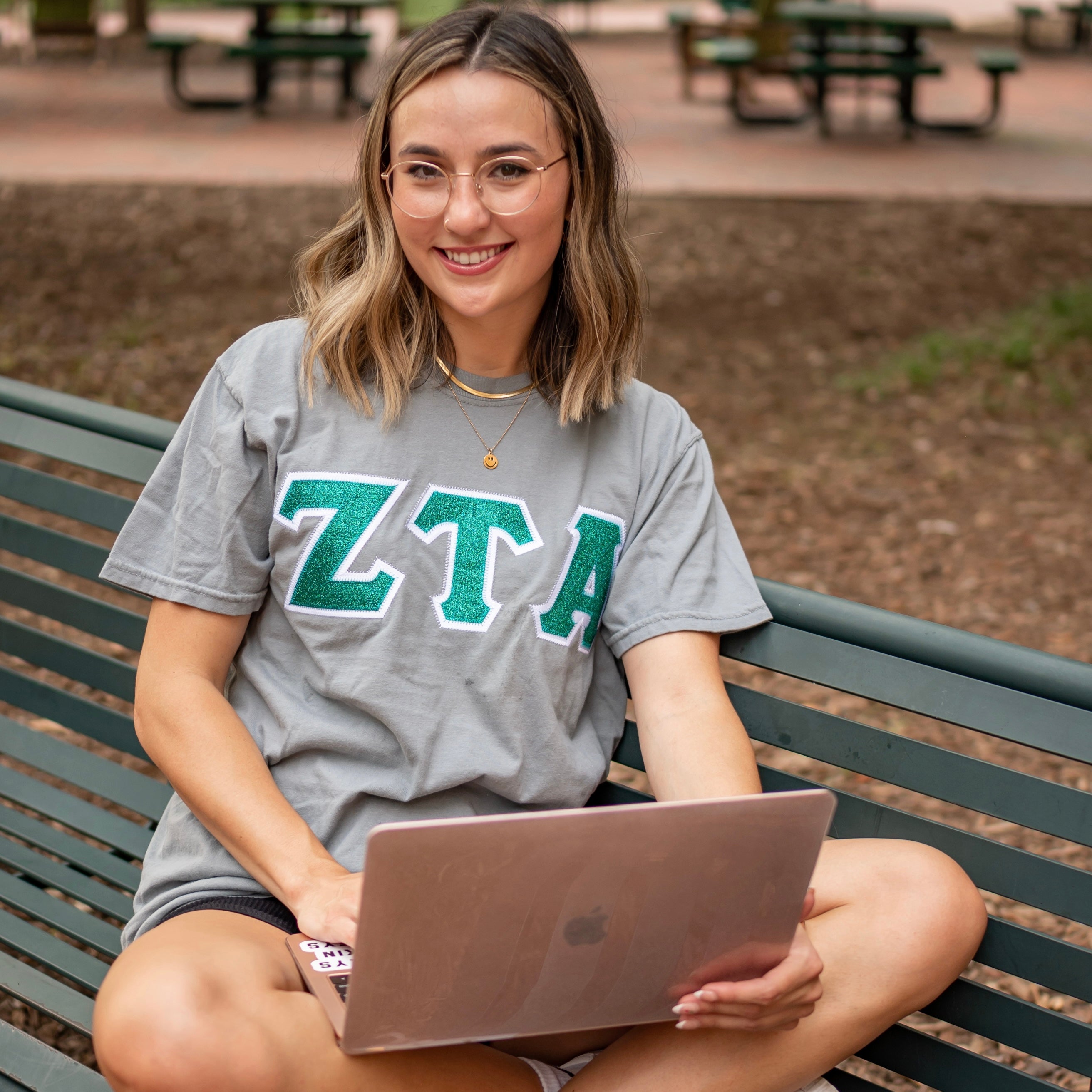 Turquoise Glitter Greek Letter Shirt - Zeta Tau Alpha