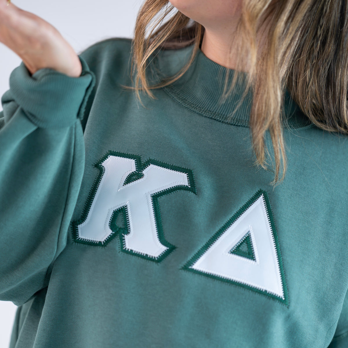 Basic Greek Letter Mockneck Sweatshirt