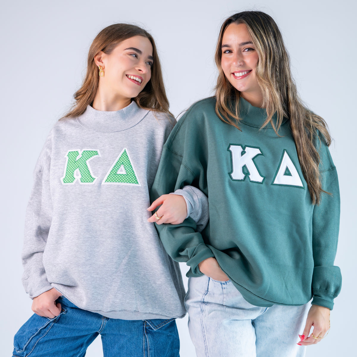 Green Polka Dot Mockneck Sweatshirt - Kappa Delta