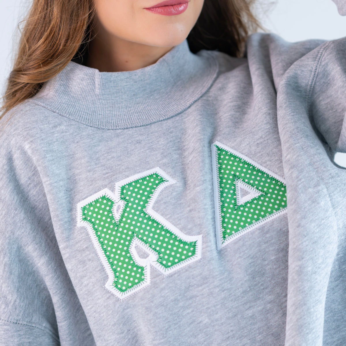 Green Polka Dot Mockneck Sweatshirt - Kappa Delta
