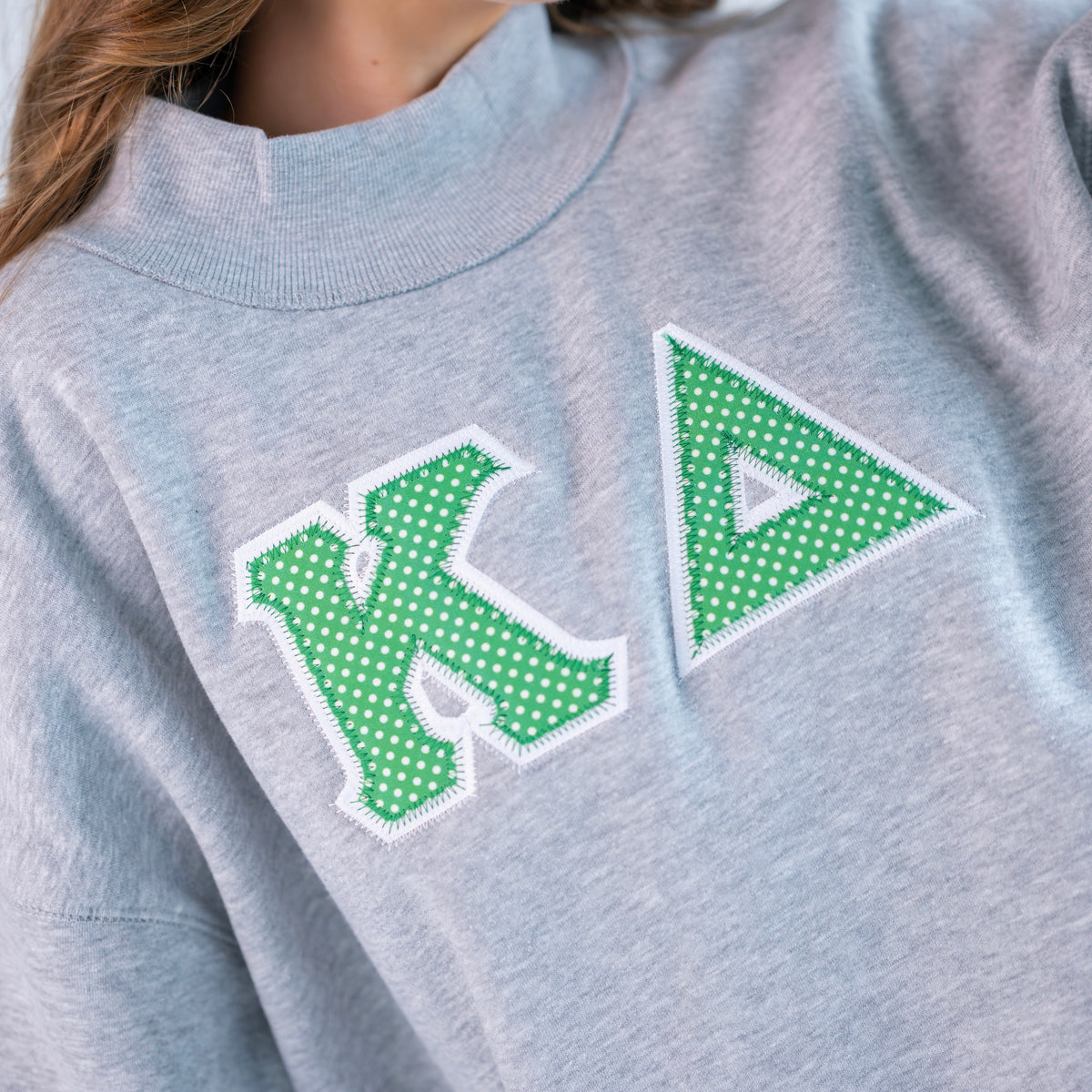 Green Polka Dot Mockneck Sweatshirt - Kappa Delta