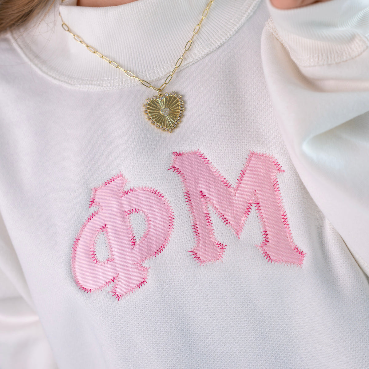 That Girl Pink Rainbow Thread Mockneck Sweatshirt - Phi Mu