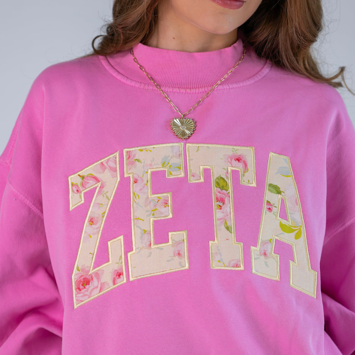 Main Character Light Yellow Floral Mockneck Sweatshirt