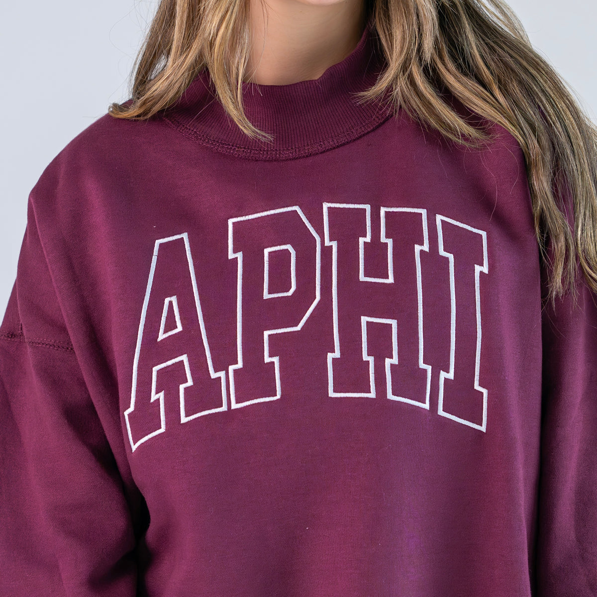Main Character Embroidered Mockneck Sweatshirt