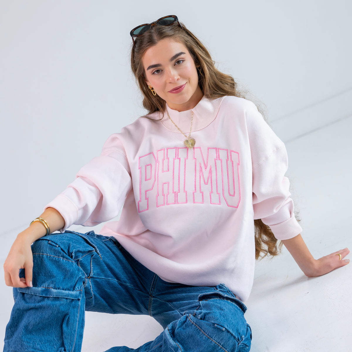 Main Character Embroidered Mockneck Sweatshirt