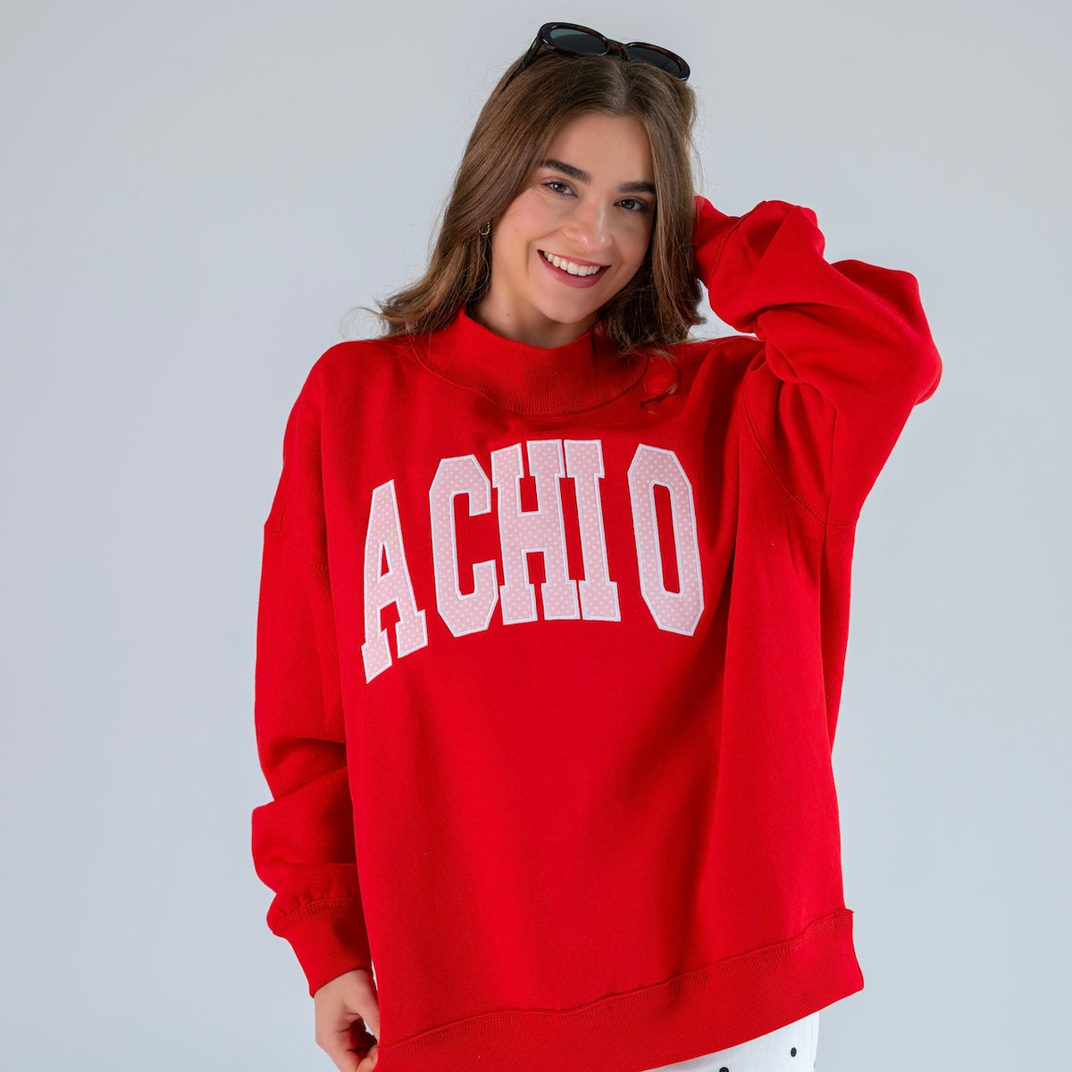 Main Character Polka Dot Mockneck Sweatshirt