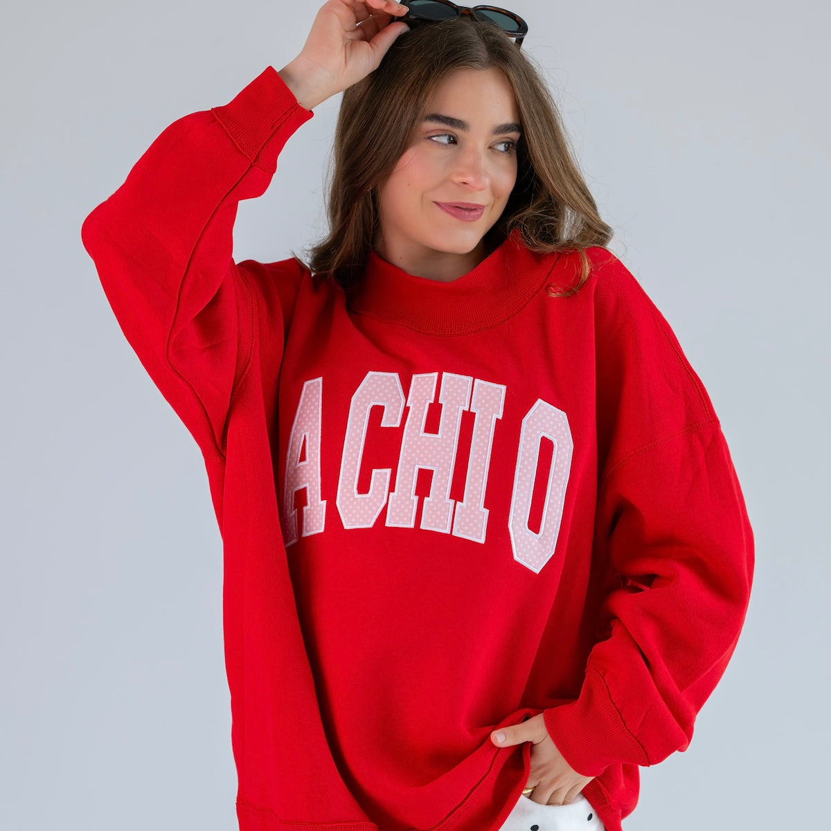 Main Character Polka Dot Mockneck Sweatshirt