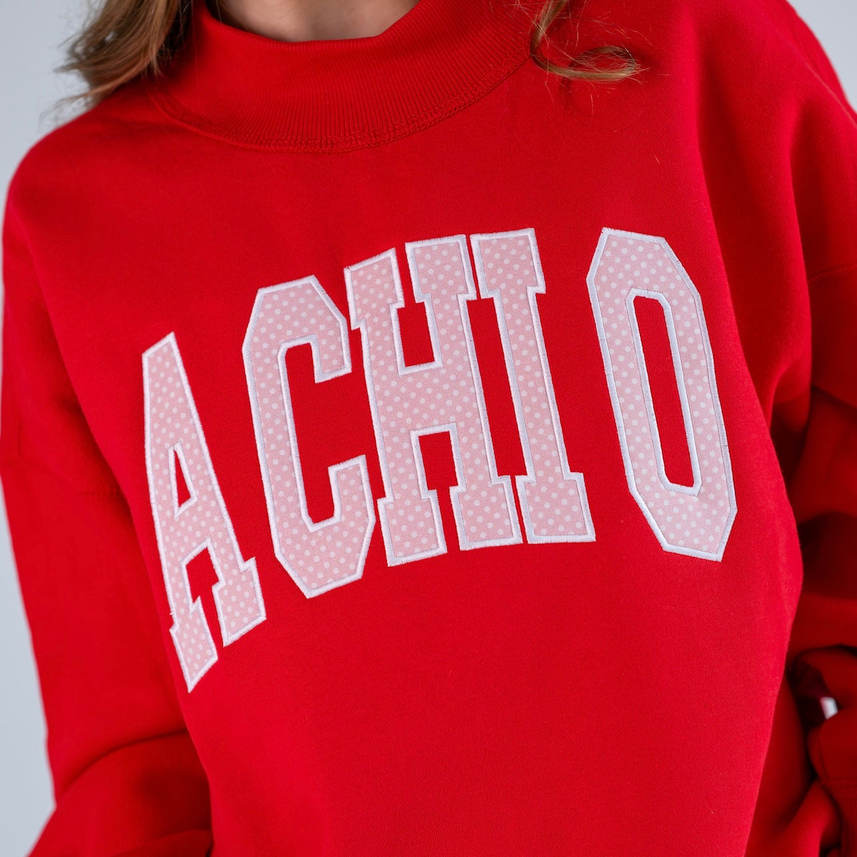 Main Character Polka Dot Mockneck Sweatshirt - Alpha Chi Omega