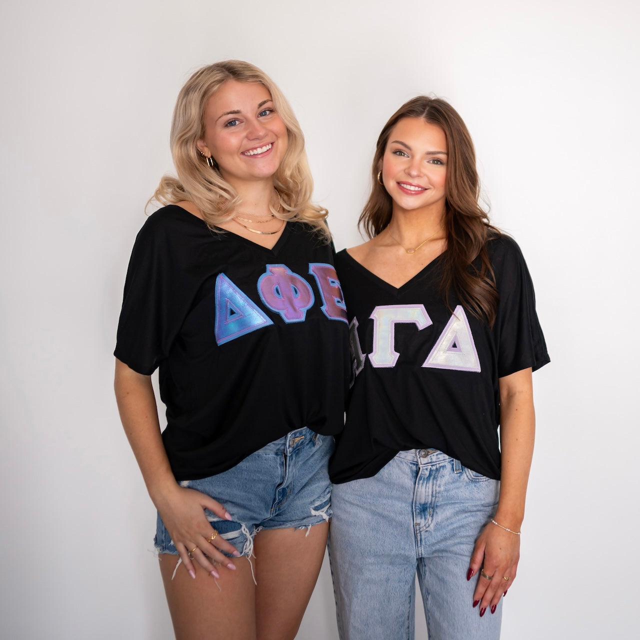 Purple Iridescent Greek Letter Shirt