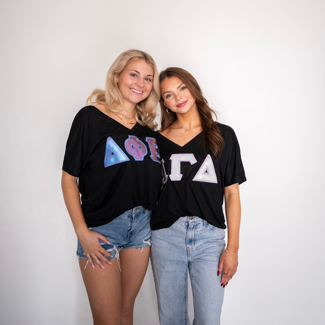 Silver Iridescent Greek Letter Shirt