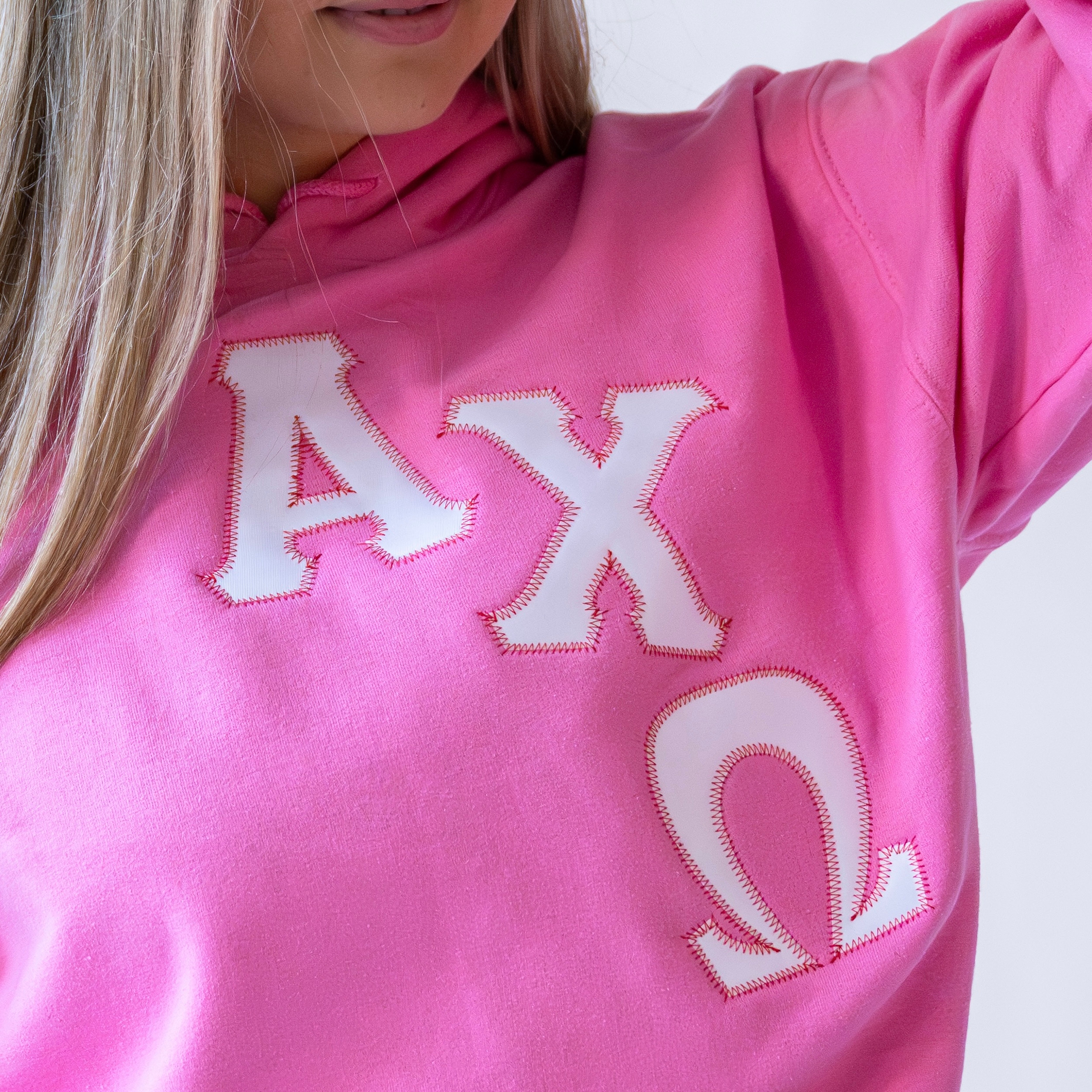 Asymmetrical Greek Letter Hooded Sweatshirt