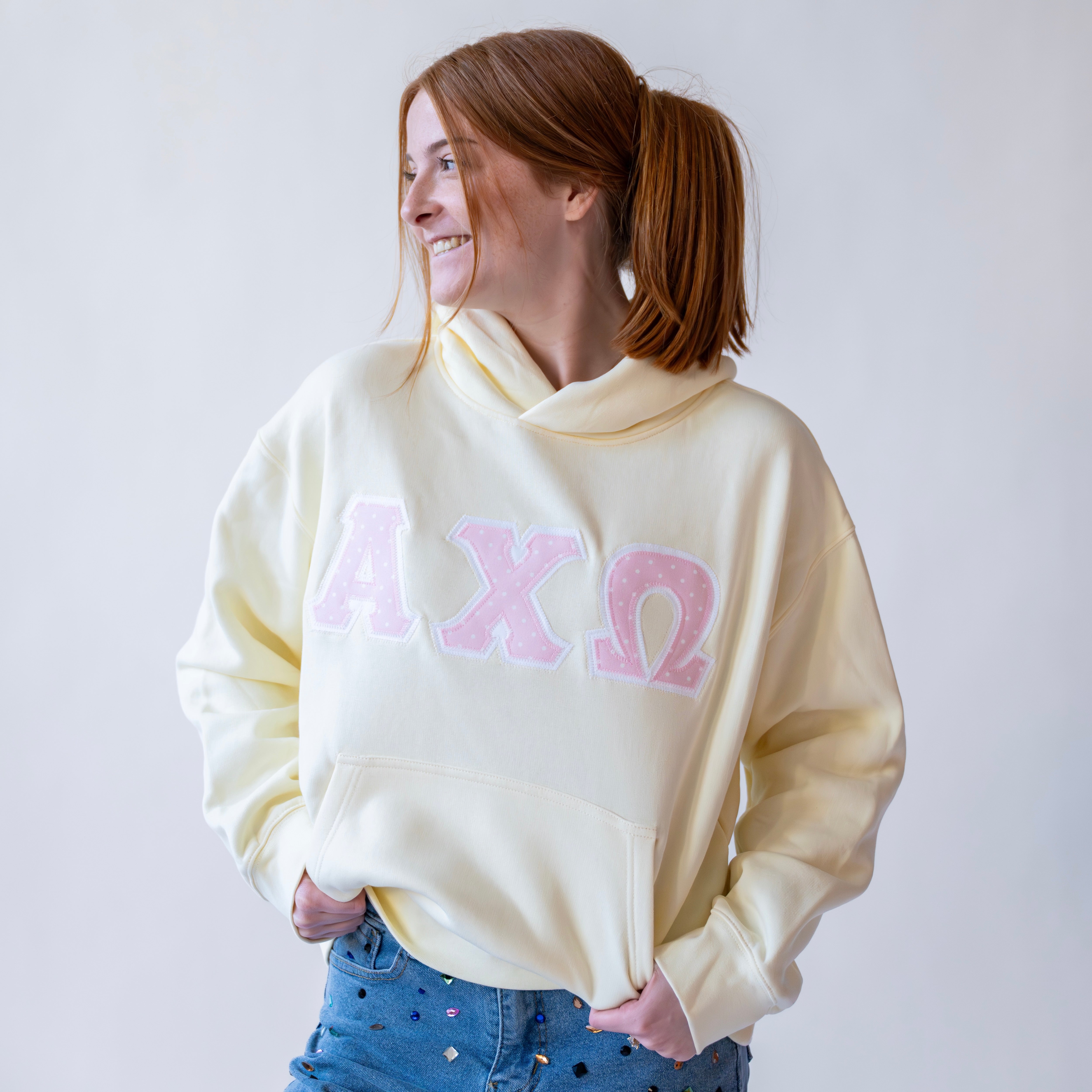 Pink Polka Dot Hoodie Sweatshirt