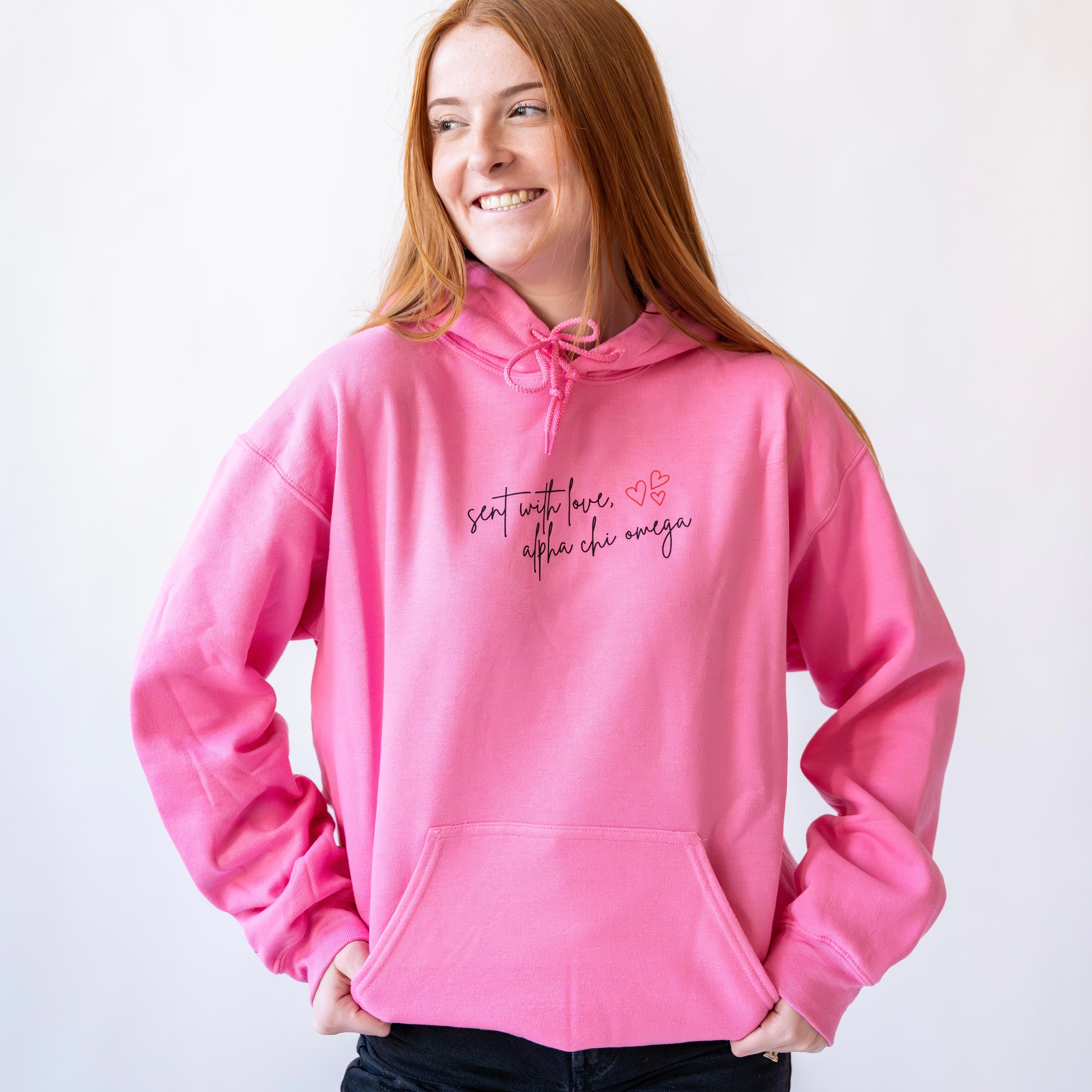 Delivered With Love Hoodie Sweatshirt - Alpha Chi Omega