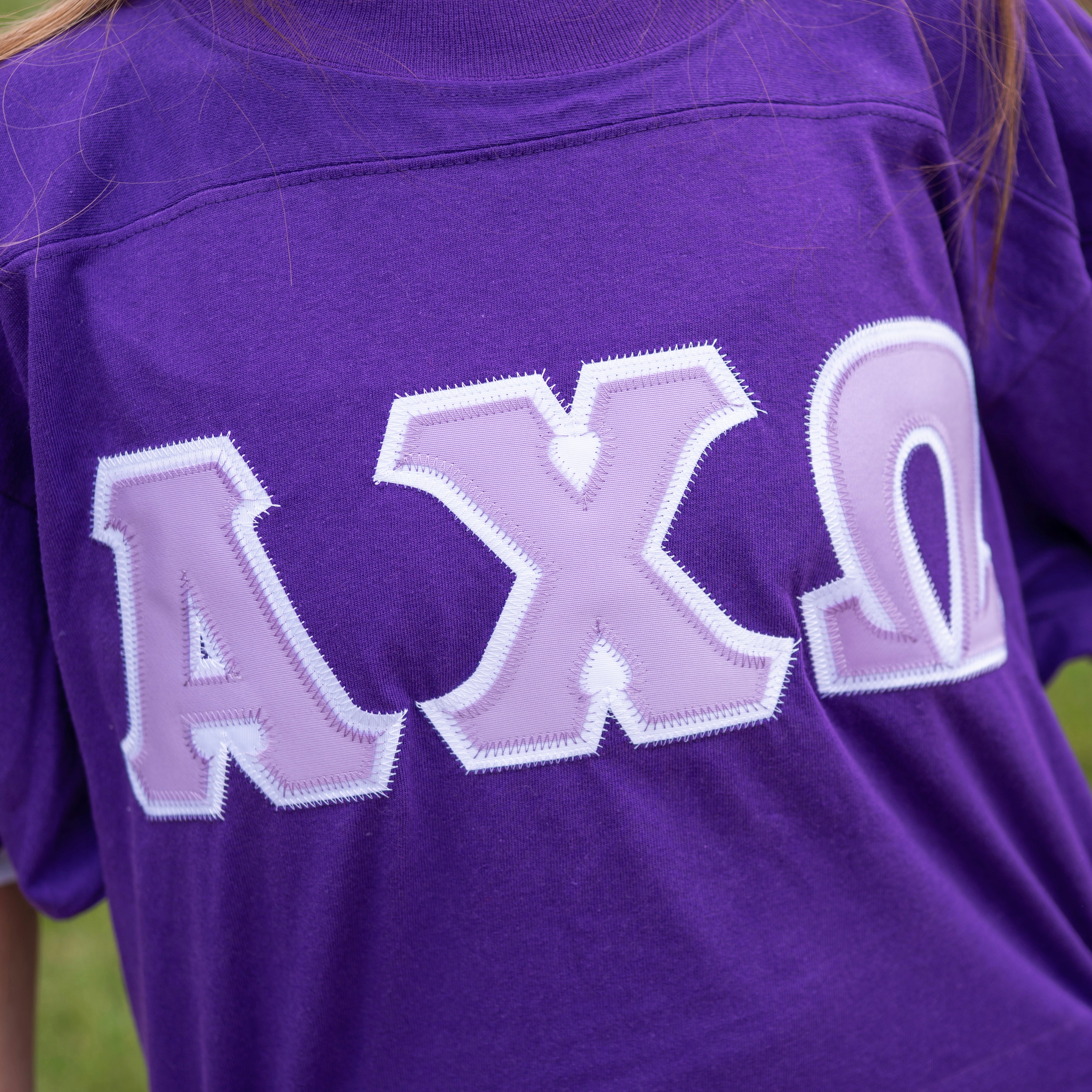 Basic Greek Letter Crew Neck Jersey - Alpha Chi Omega