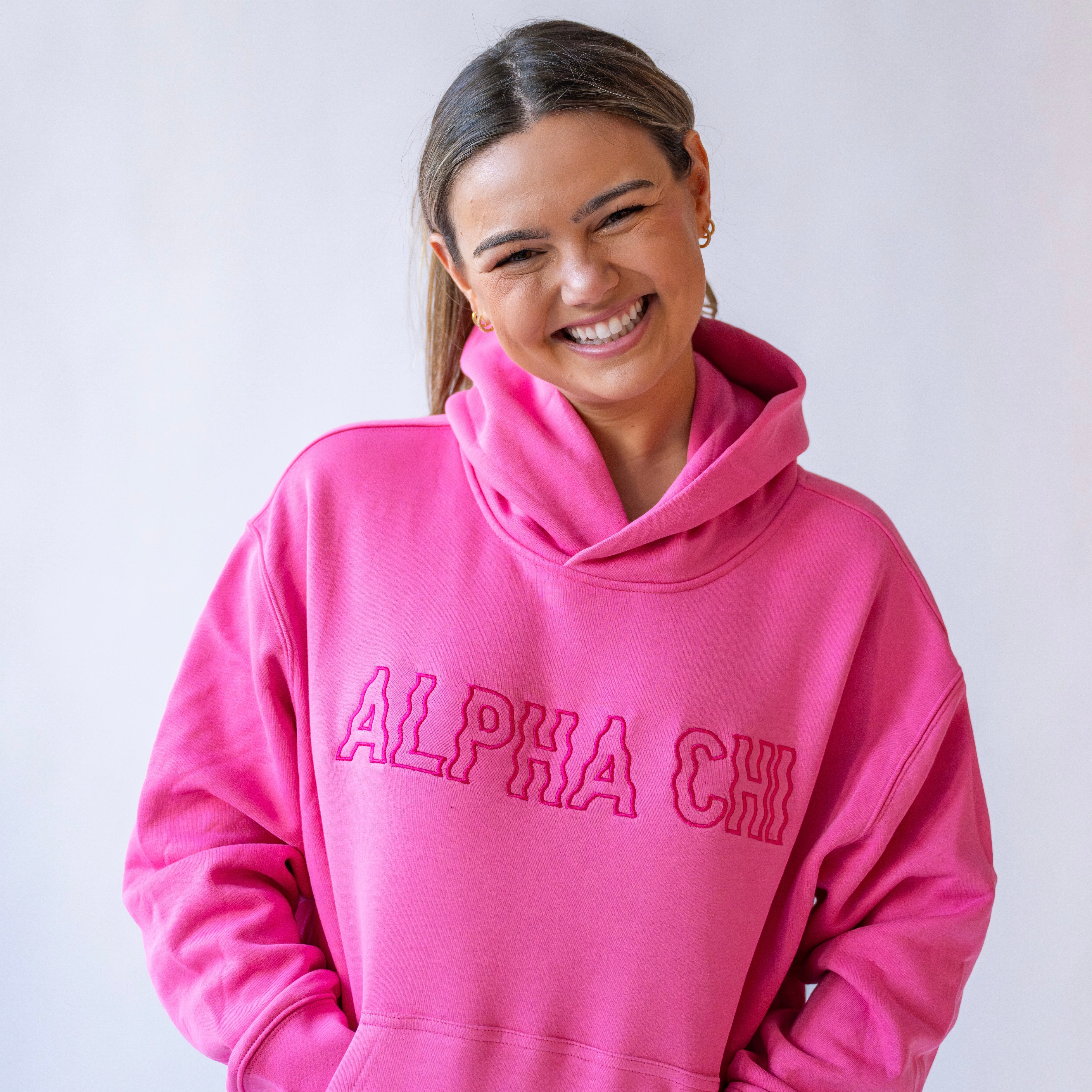 Groovy Wavy Embroidered Hoodie Sweatshirt