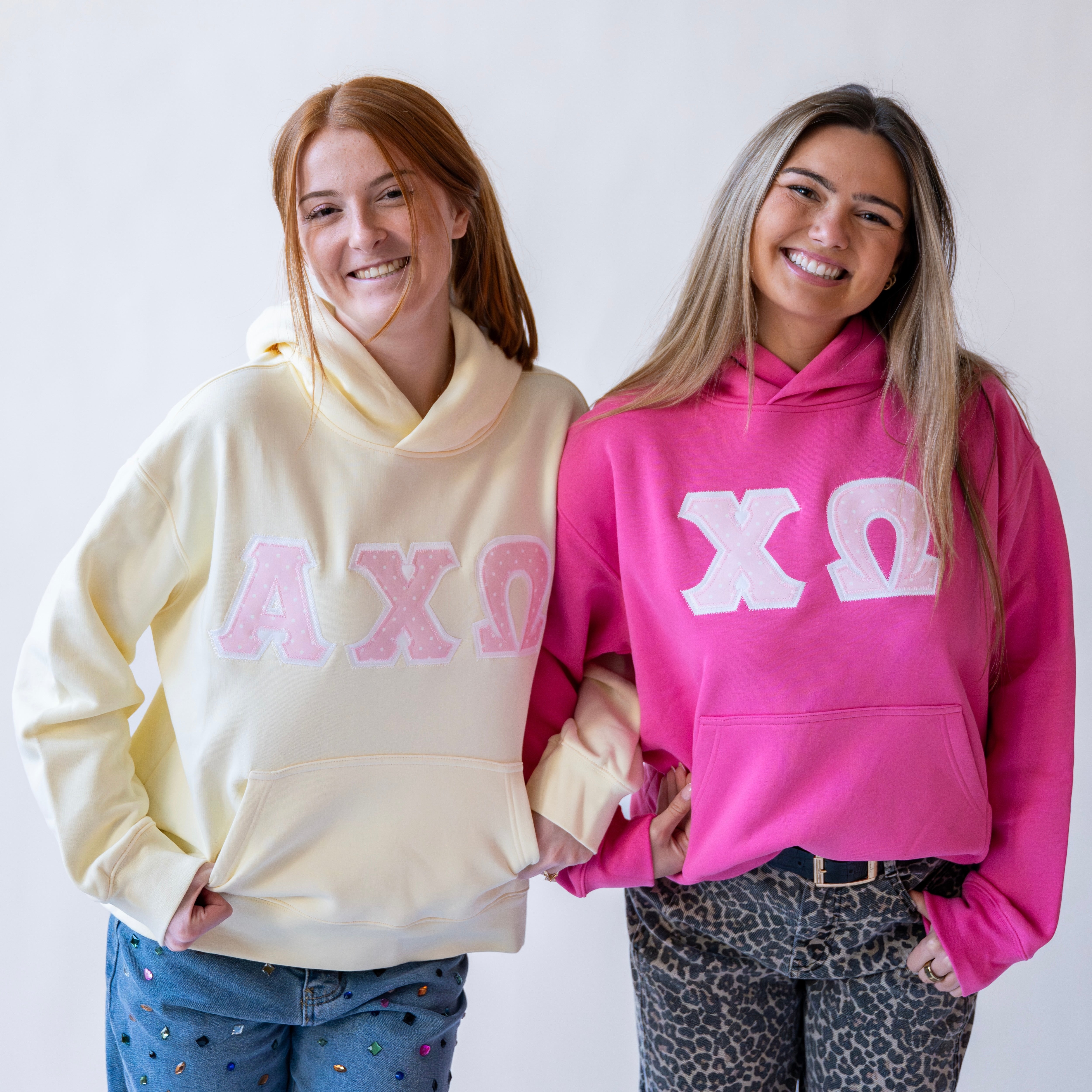 Pink Polka Dot Hoodie Sweatshirt - Alpha Chi Omega
