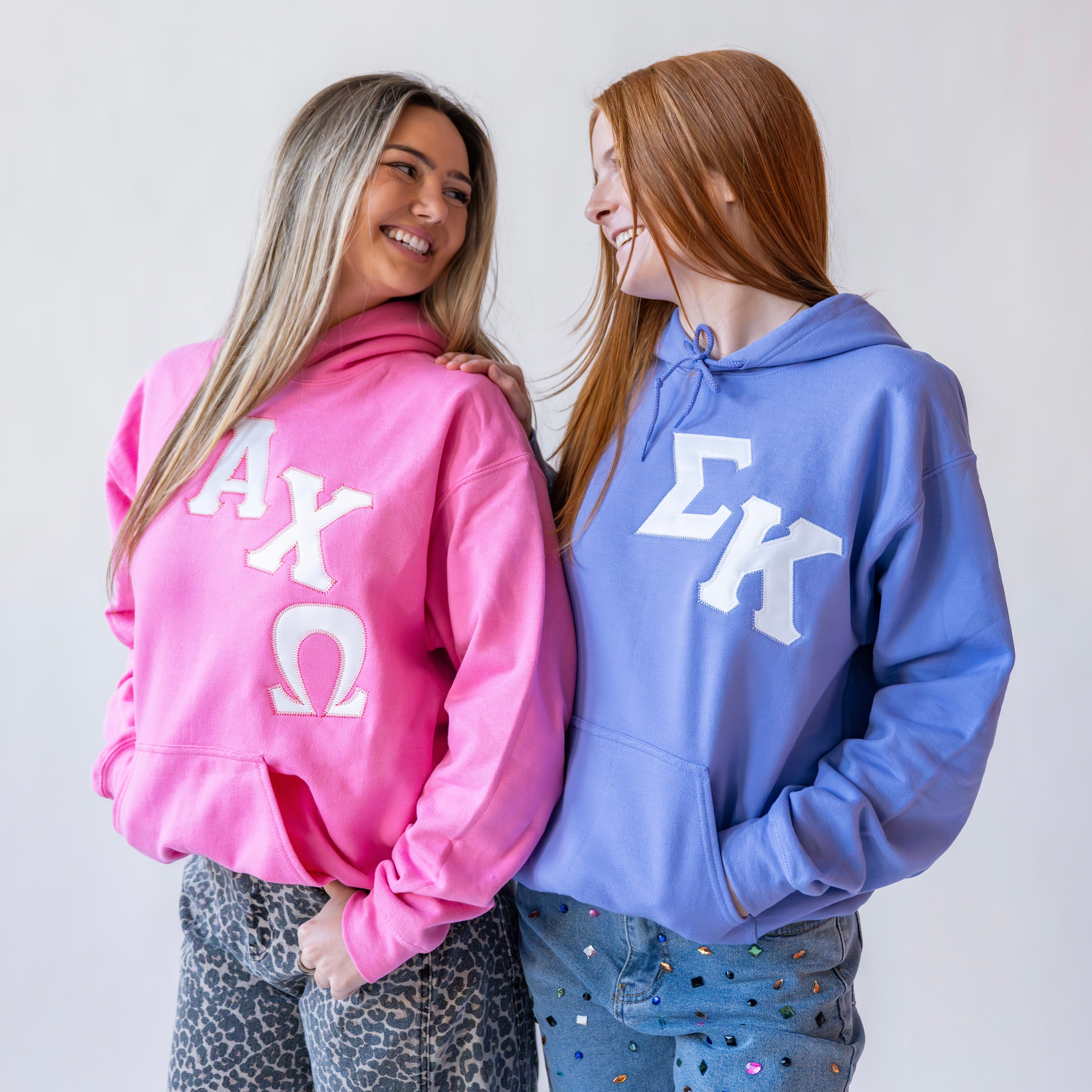 Asymmetrical Greek Letter Hooded Sweatshirt - Sigma Kappa