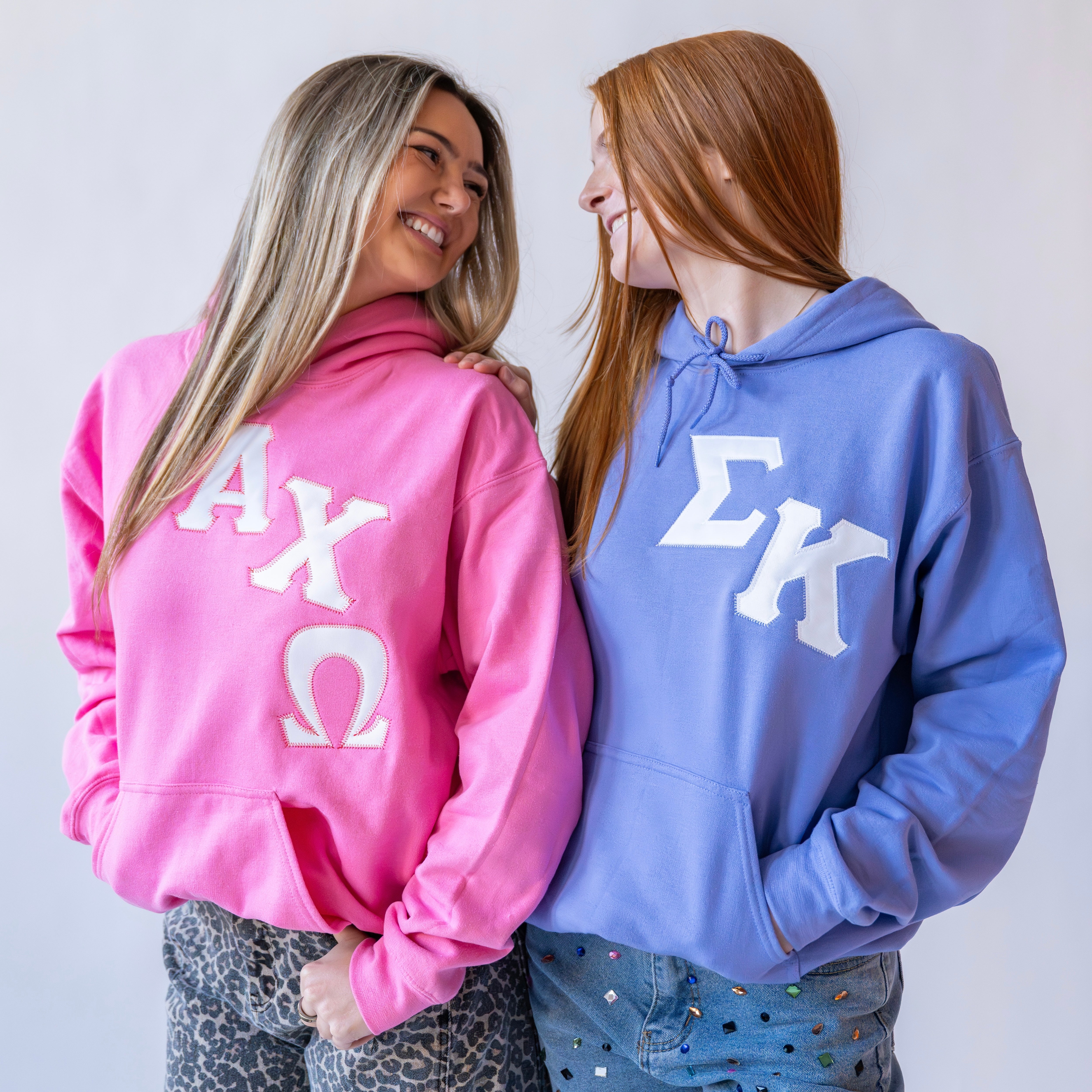 Asymmetrical Greek Letter Hooded Sweatshirt - Alpha Chi Omega