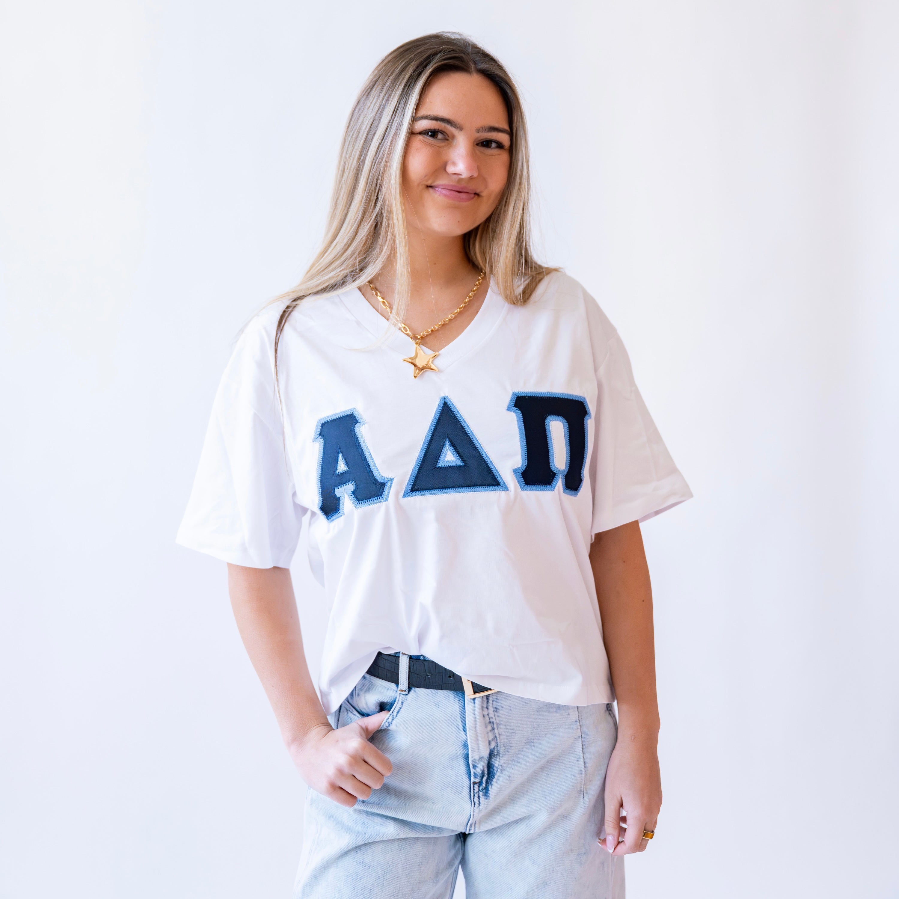 Basic Greek Letter Shirt - Alpha Delta Pi