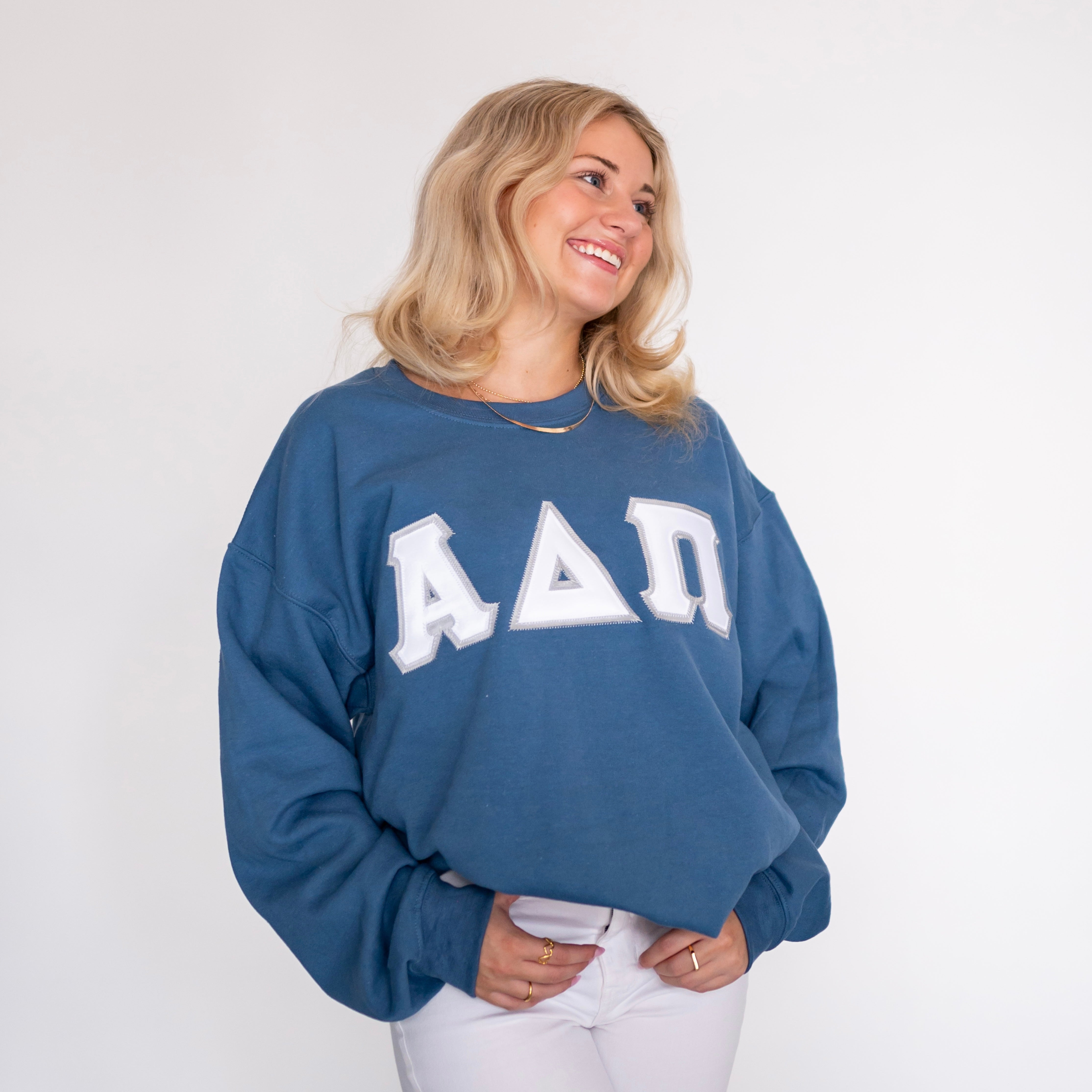 Basic Greek Letter Crewneck Sweatshirt - Alpha Delta Pi