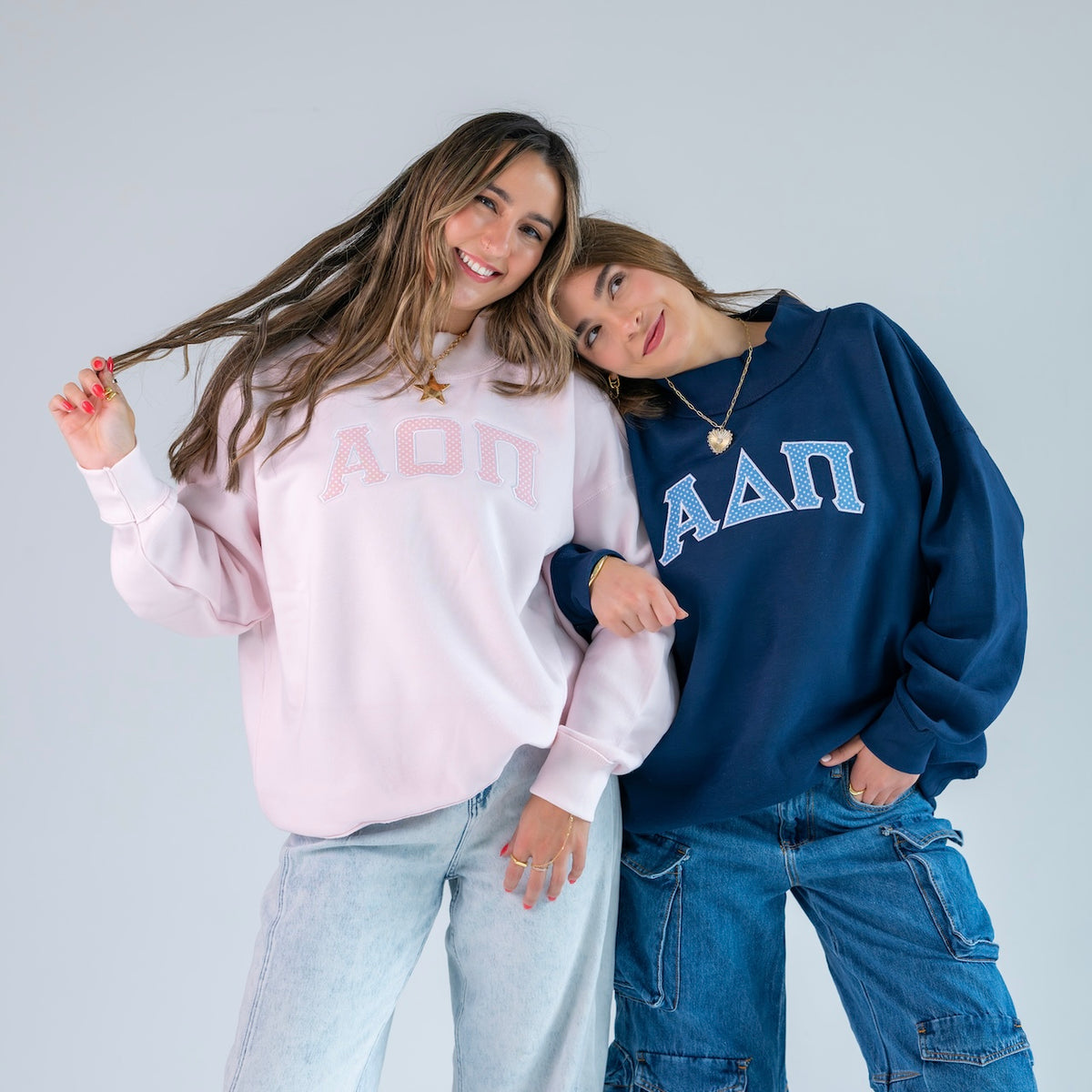 That Girl Polka Dot Greek Letter Mockneck Sweatshirt