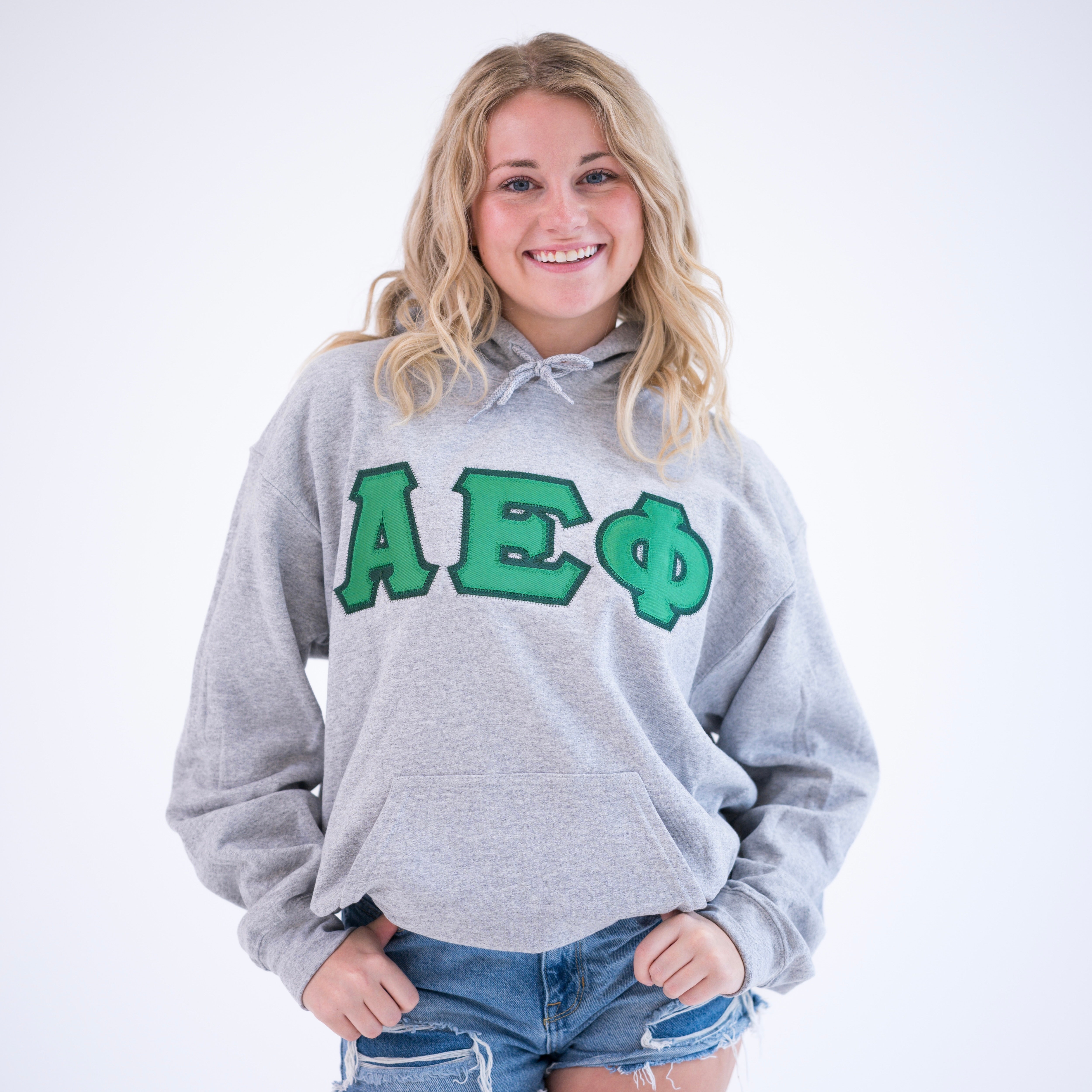 Basic Greek Letter Hoodie Sweatshirt - Alpha Epsilon Phi