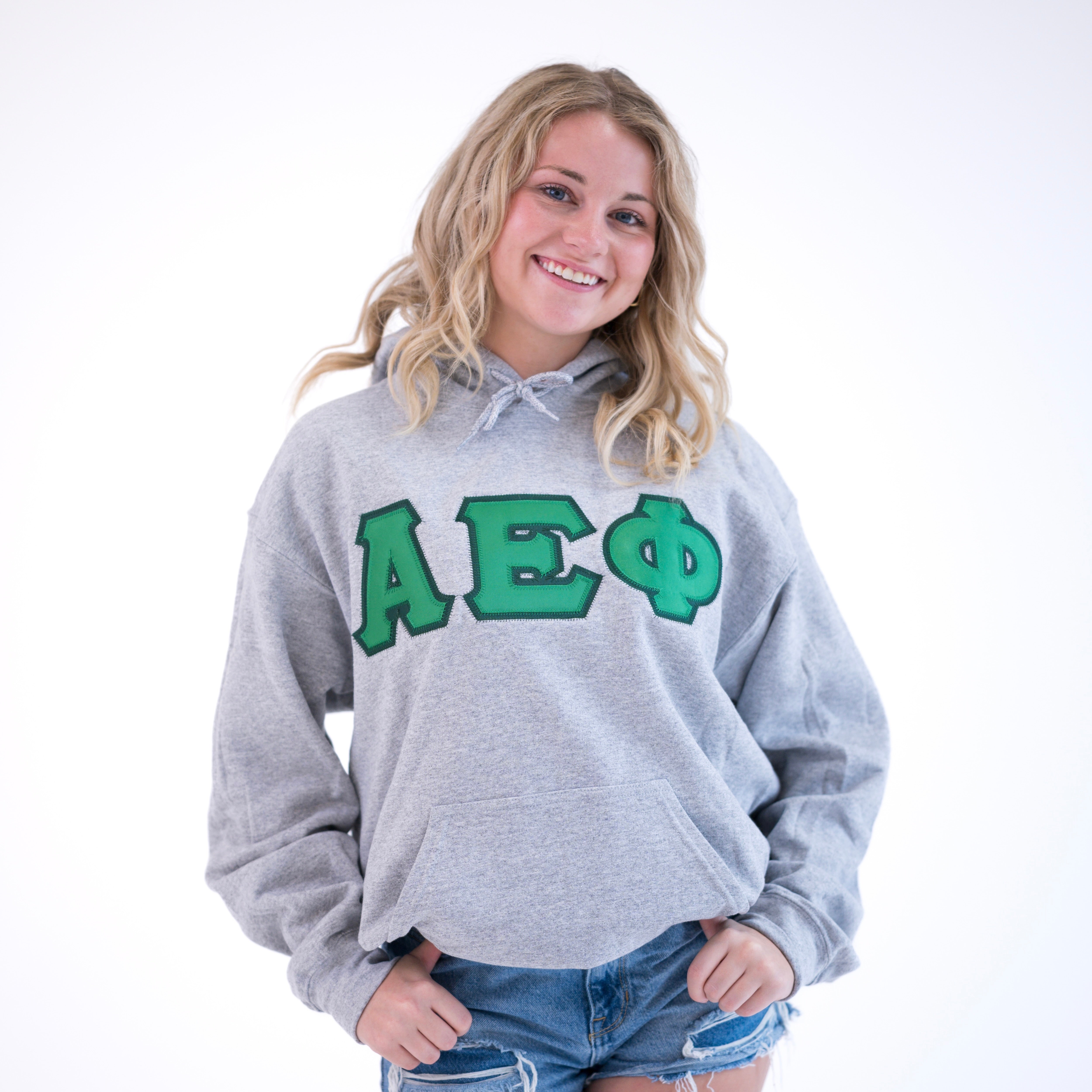 Basic Greek Letter Hoodie Sweatshirt - Alpha Epsilon Phi