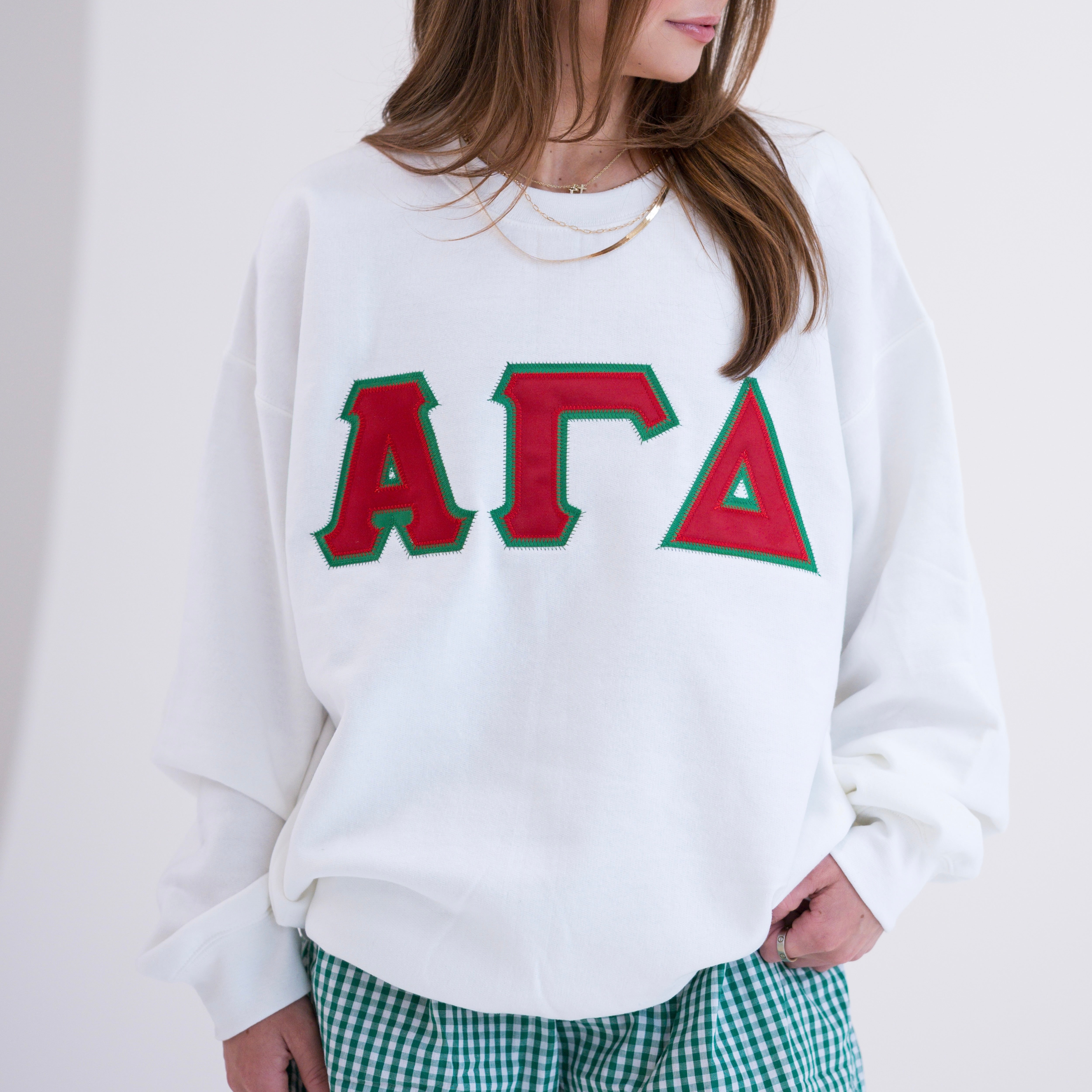 Basic Greek Letter Crewneck Sweatshirt - Alpha Gamma Delta