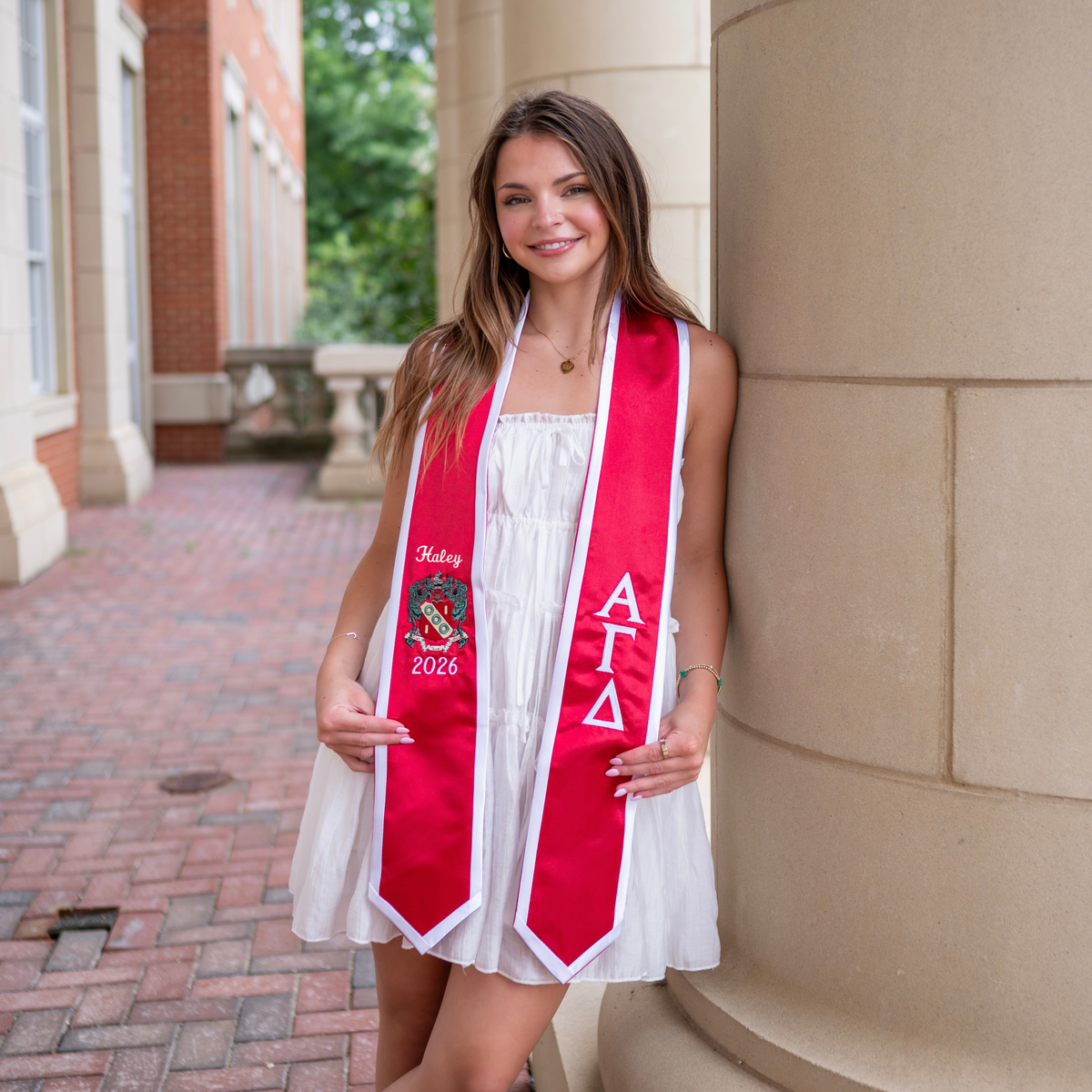 Alpha Gamma Delta Personalized Crest Greek Letter Graduation Stole ...