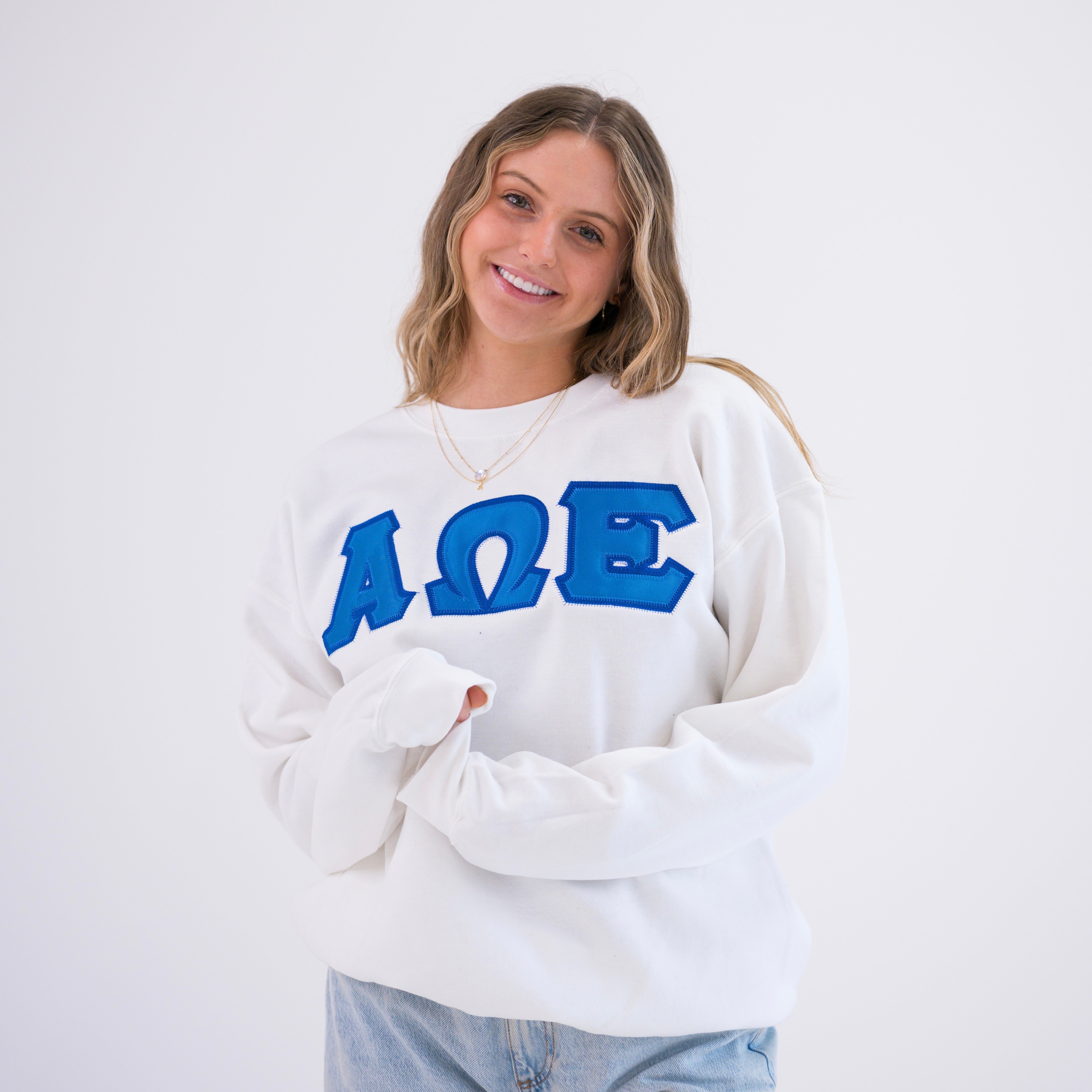 Basic Greek Letter Crewneck Sweatshirt - Alpha Omega Epsilon