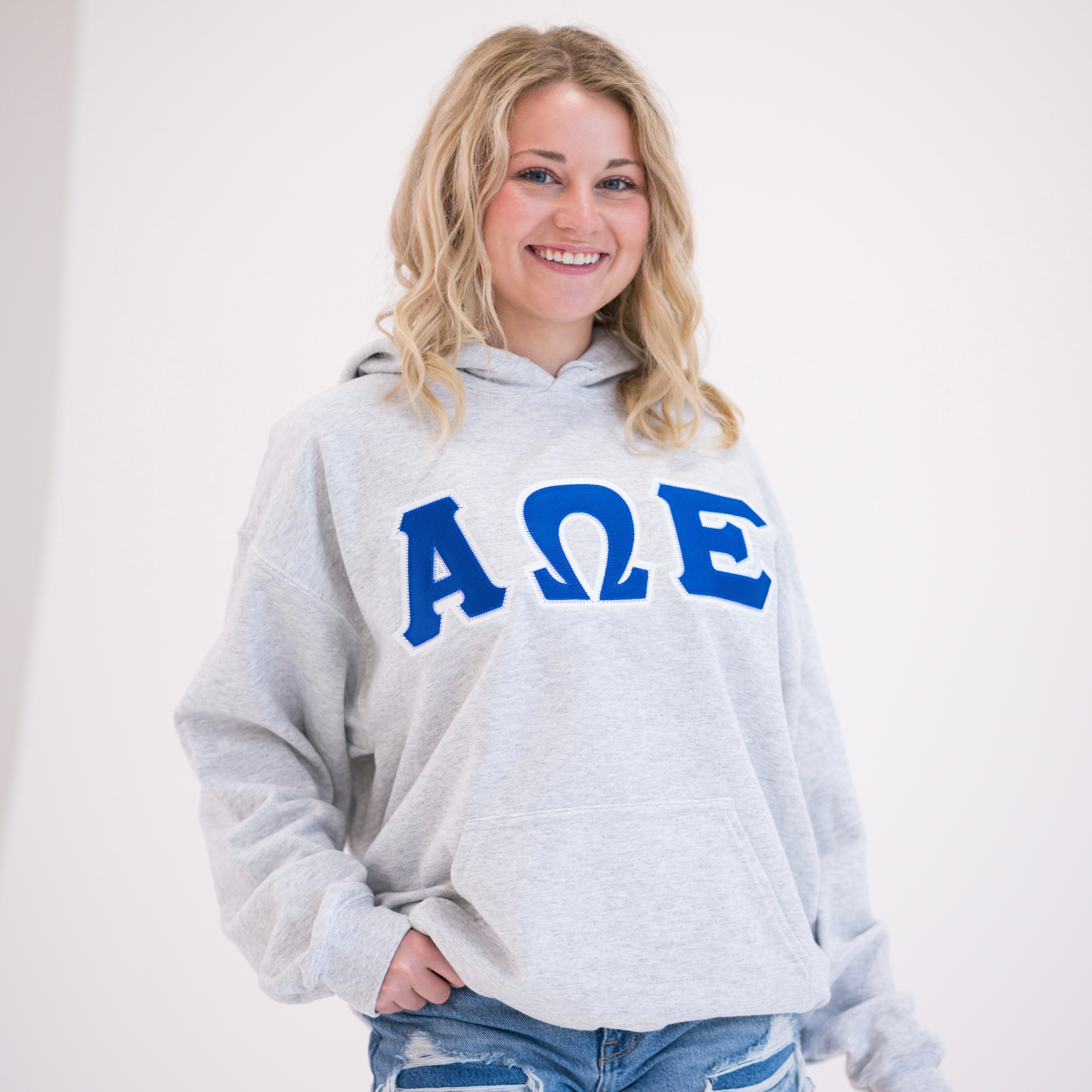 Basic Greek Letter Hoodie Sweatshirt - Alpha Omega Epsilon