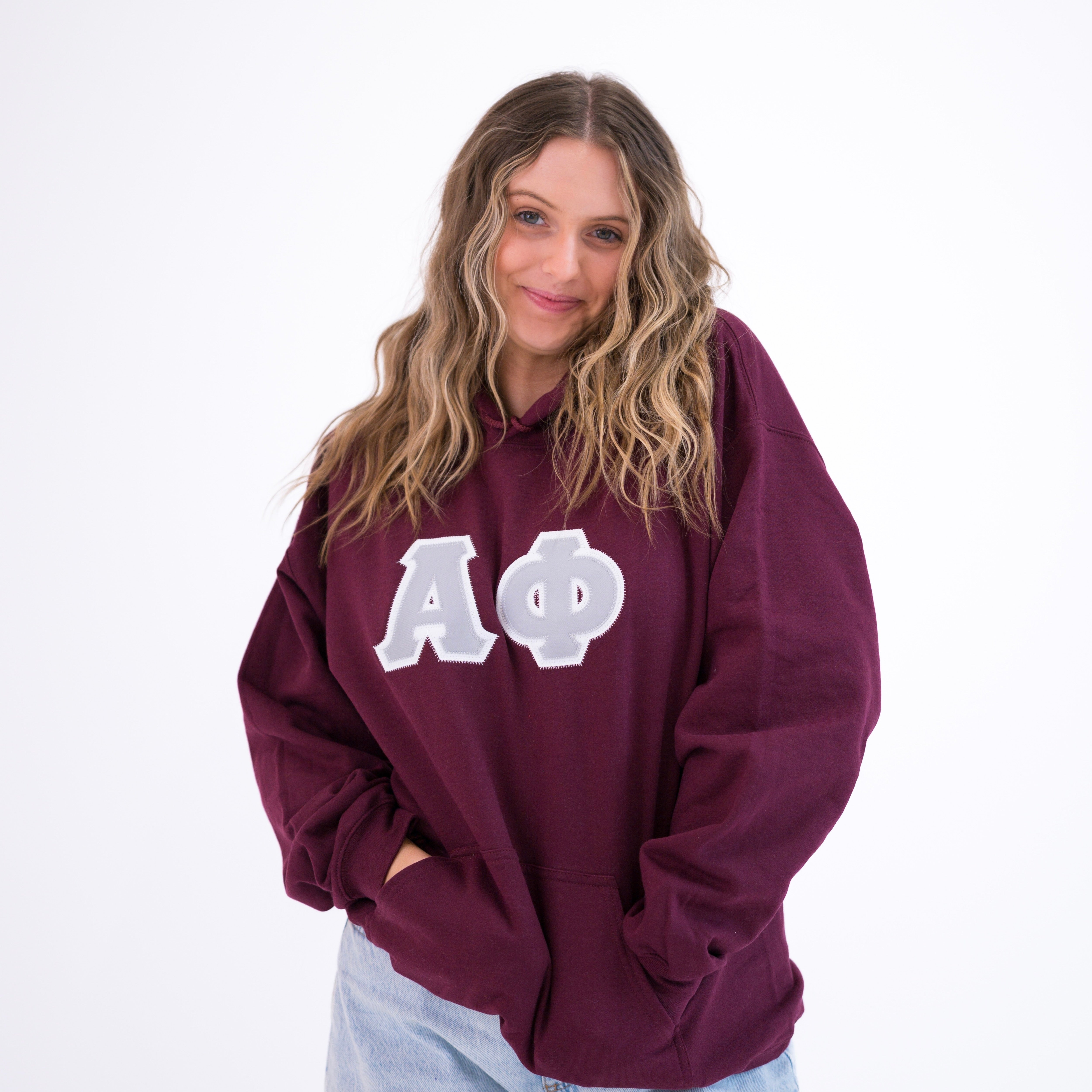 Basic Greek Letter Hoodie Sweatshirt - Alpha Phi