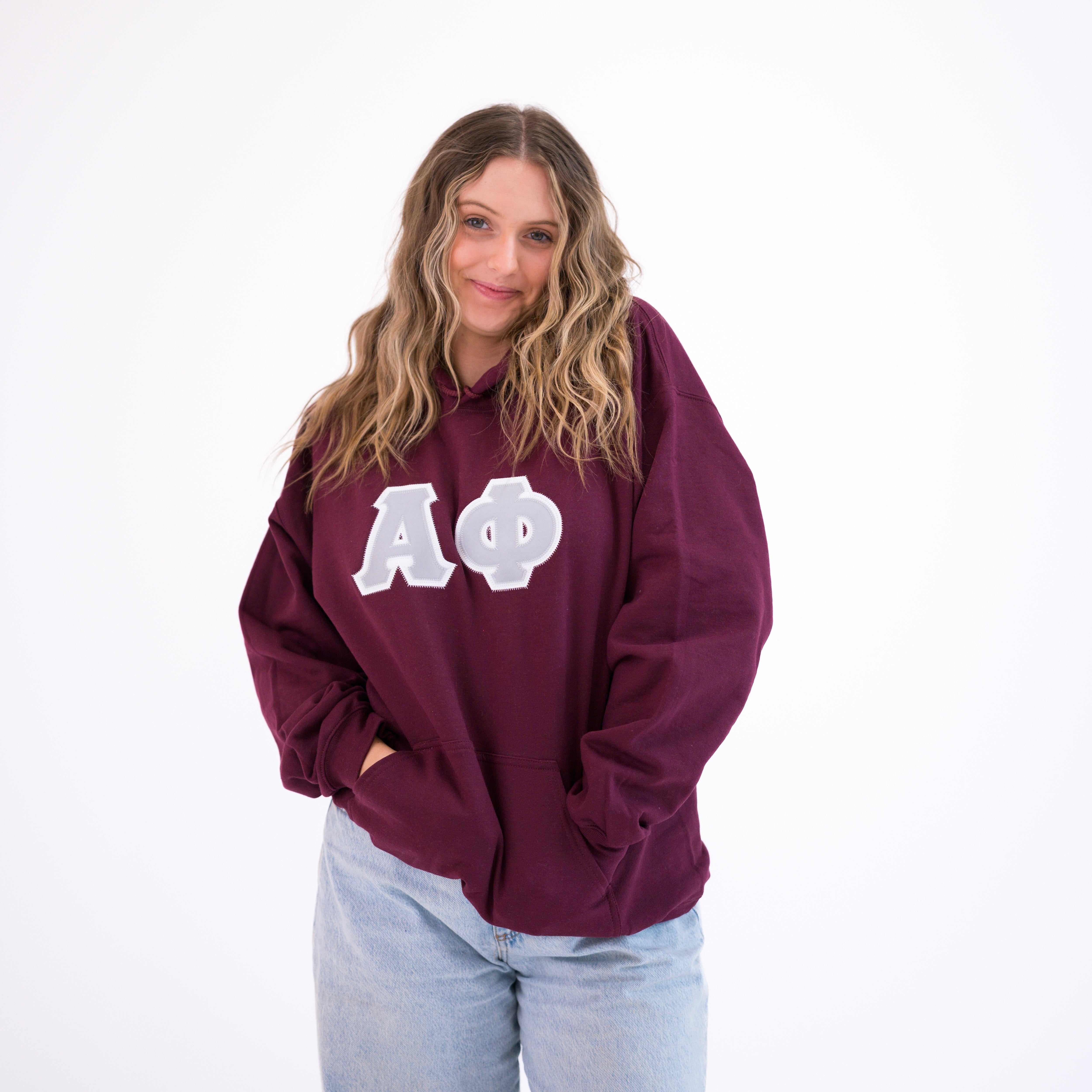 Basic Greek Letter Hoodie Sweatshirt - Alpha Phi
